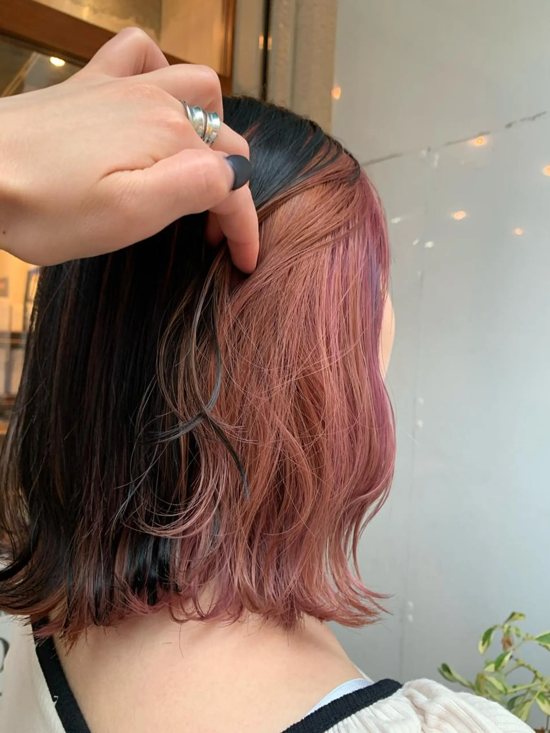 ミディアム カラー ピンクカラー ヘアカラー あべ ゆうかのヘアスタイル