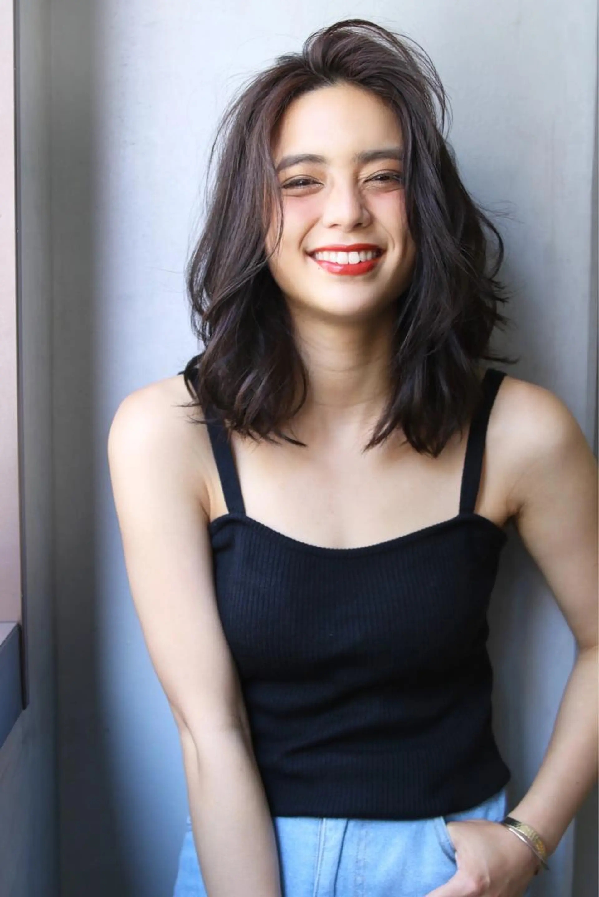 ミディアム ヘアカラー ヘアーズベリー 藤本のヘアスタイル