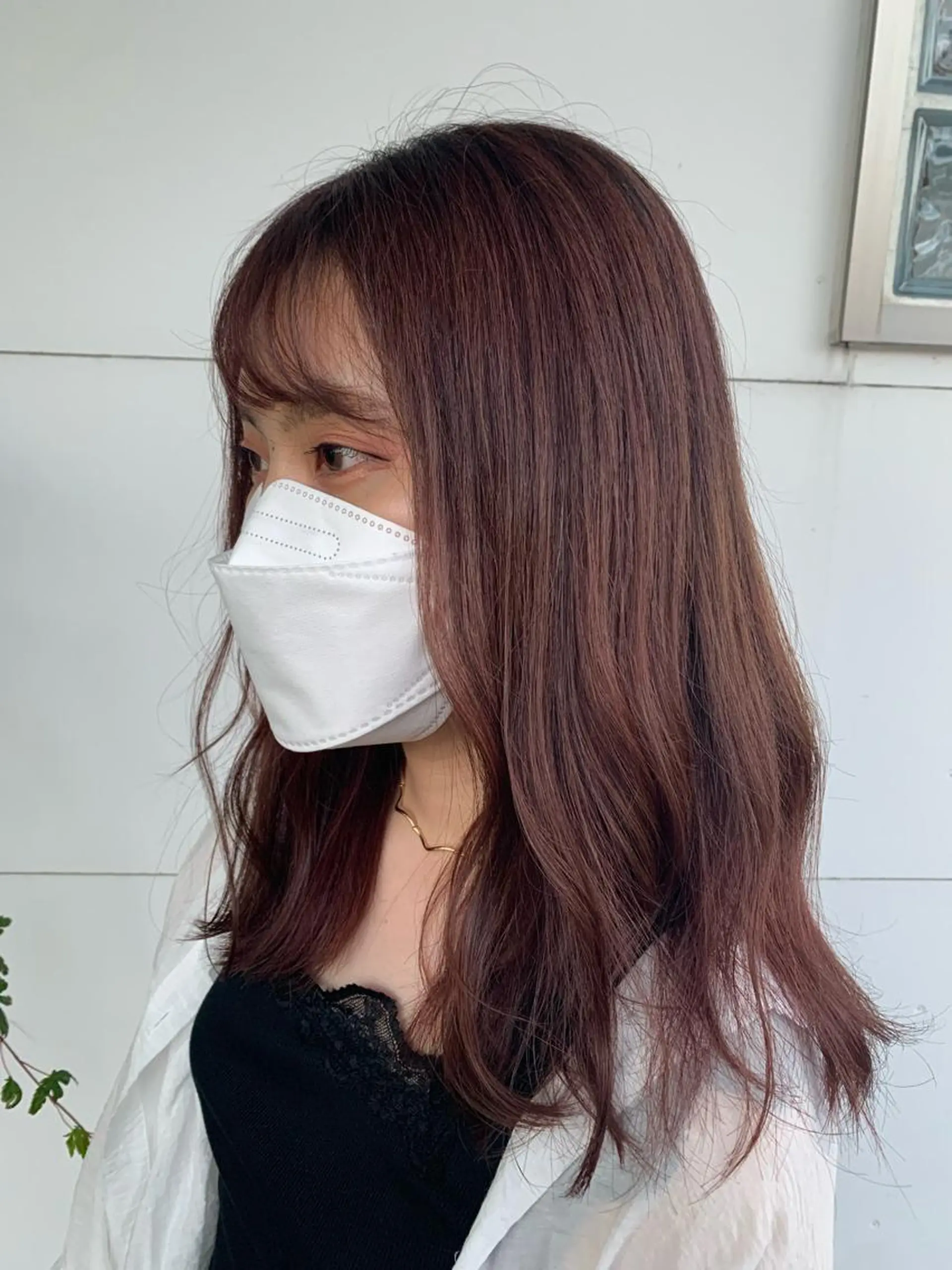 カラー ブラウンカラー ピンクカラー 三品 早妃のヘアスタイル