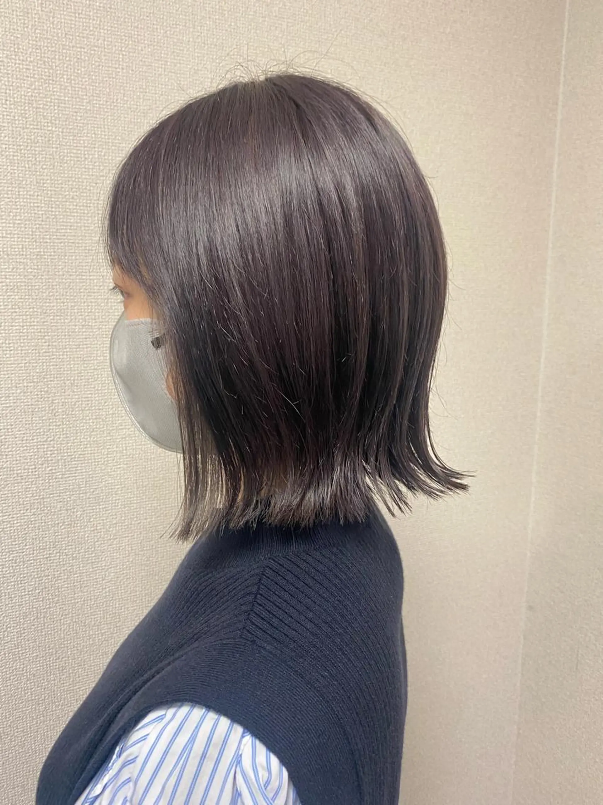 ショート ラベンダーブラウン ヘアカラー 原 朱莉のヘアスタイル