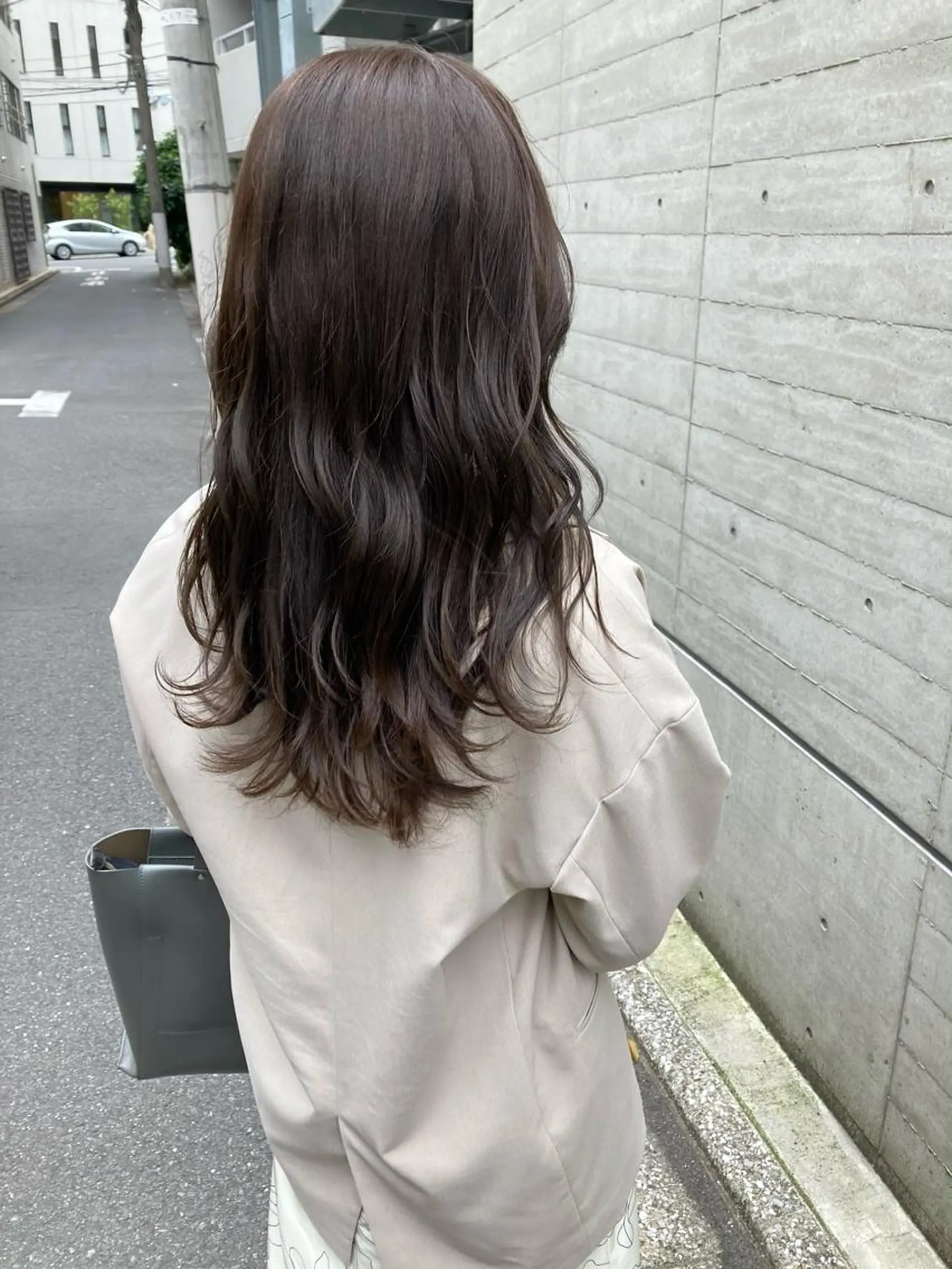 セミロング ヘアカラー トリートメント ✨色持ちの良い艶 カラー✨蟹江真世のヘアスタイル