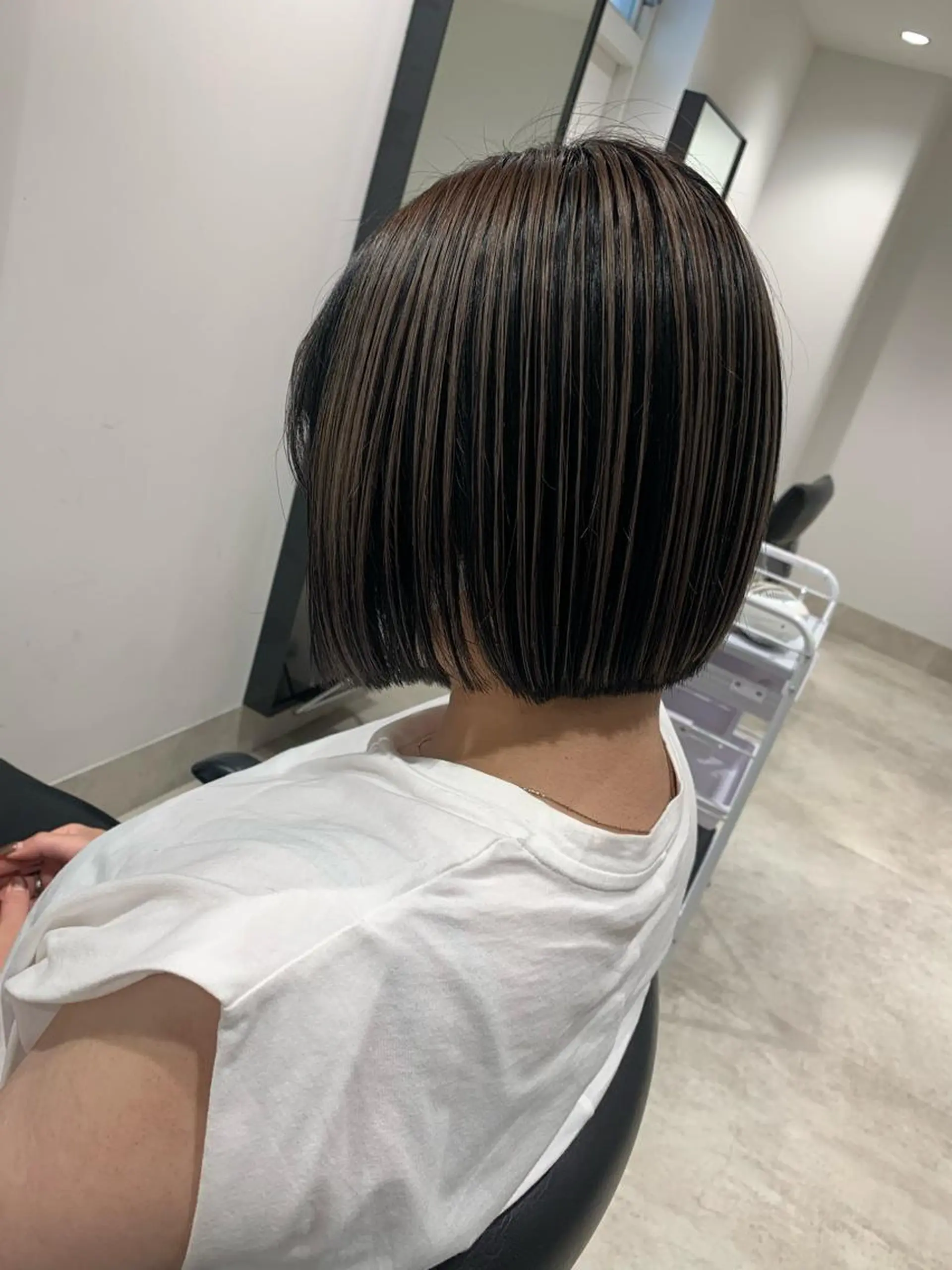 ショート カラー デザインカラー ハイライトカラー ボブ ハイライト カット ヘアカラー トリートメント GO TODAY SHAIRE SALON 渋谷モディ所属・スキバサミを使わない カット🌼唯🌼のヘアスタイル
