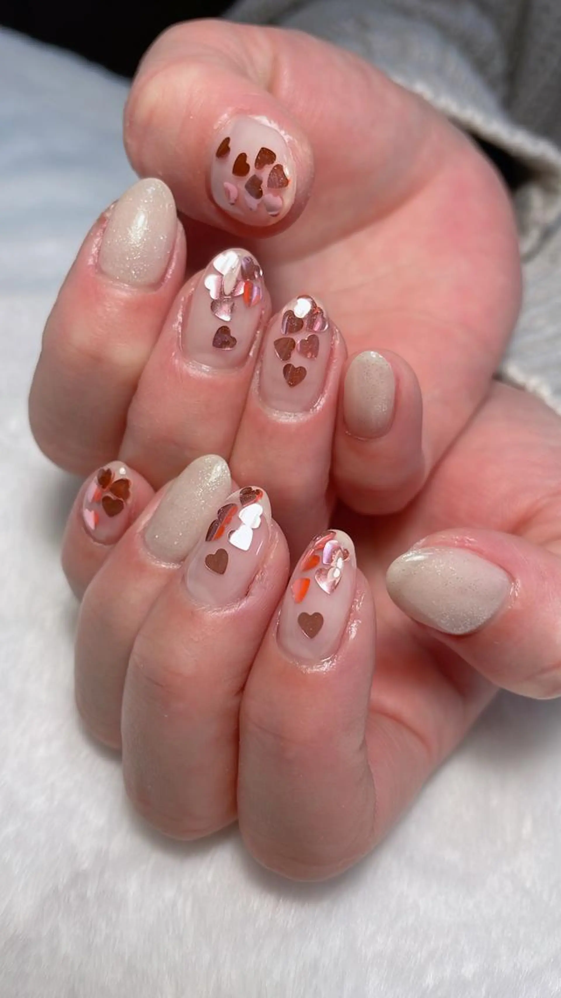 ネイル ハート ホログラムネイル ハンドネイル kipinail 川﨑えりかのネイルデザイン