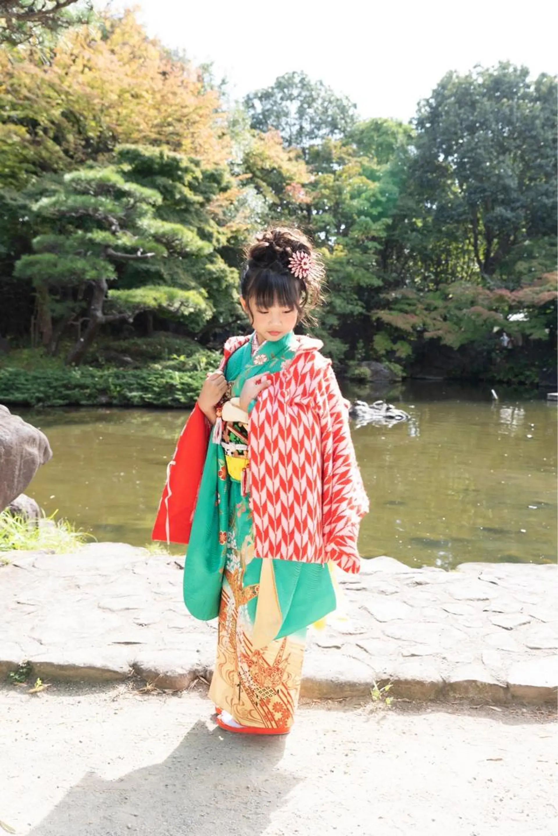 ヘアアレンジ キッズ 着物ヘア 野咲き 美容室のマツエク・マツパデザイン