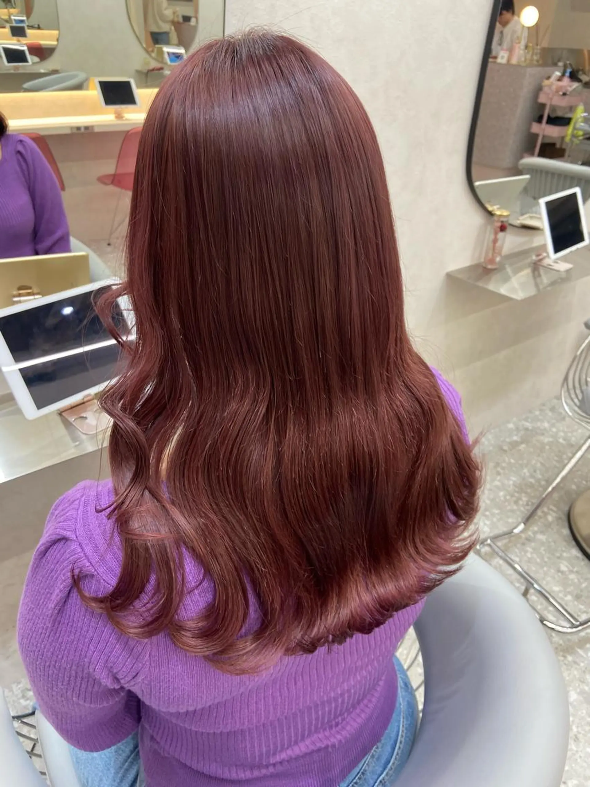 ロング カラー シールエクステ ブリーチ ブラウンカラー ケアカラー ダブルカラー カット ヘアカラー トリートメント 新宿/韓国ヘア 中明度カラー/かやのヘアスタイル