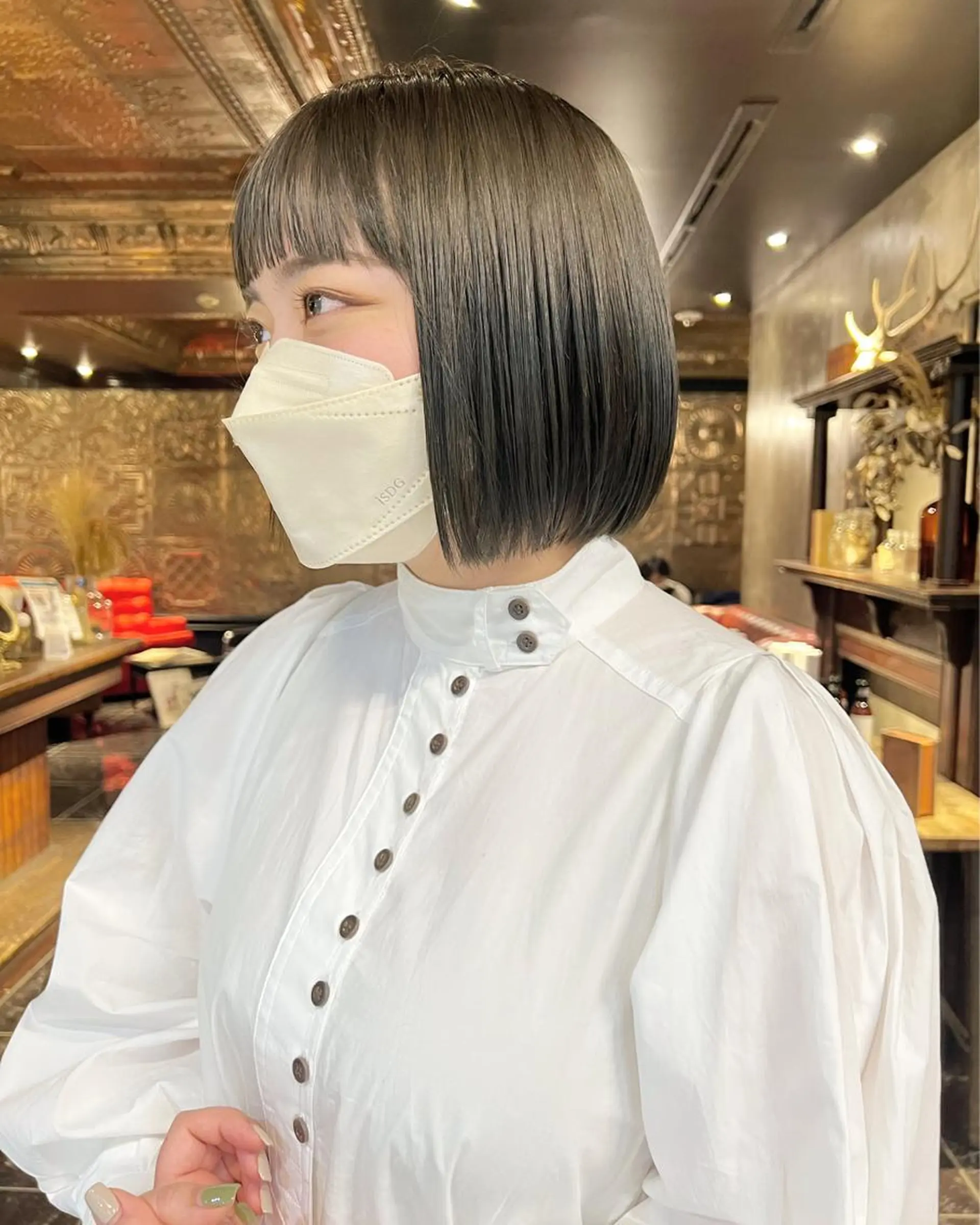 ミディアム カラー ベージュカラー オリーブベージュ 圧倒的デザイン力 店長🎨RENAのヘアスタイル