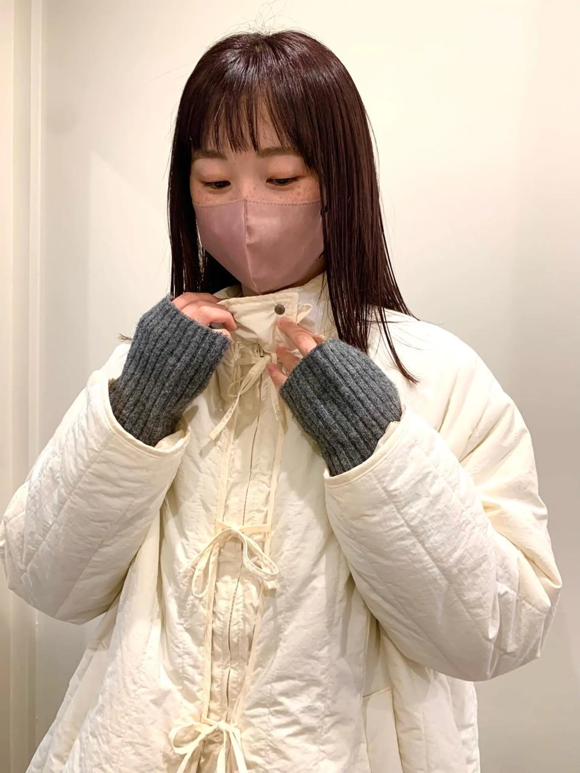 セミロング カラー メンズ ブラウンカラー ピンクカラー ピンクブラウン ヘアカラー トリートメント 落合希 Olivebeigeのヘアスタイル