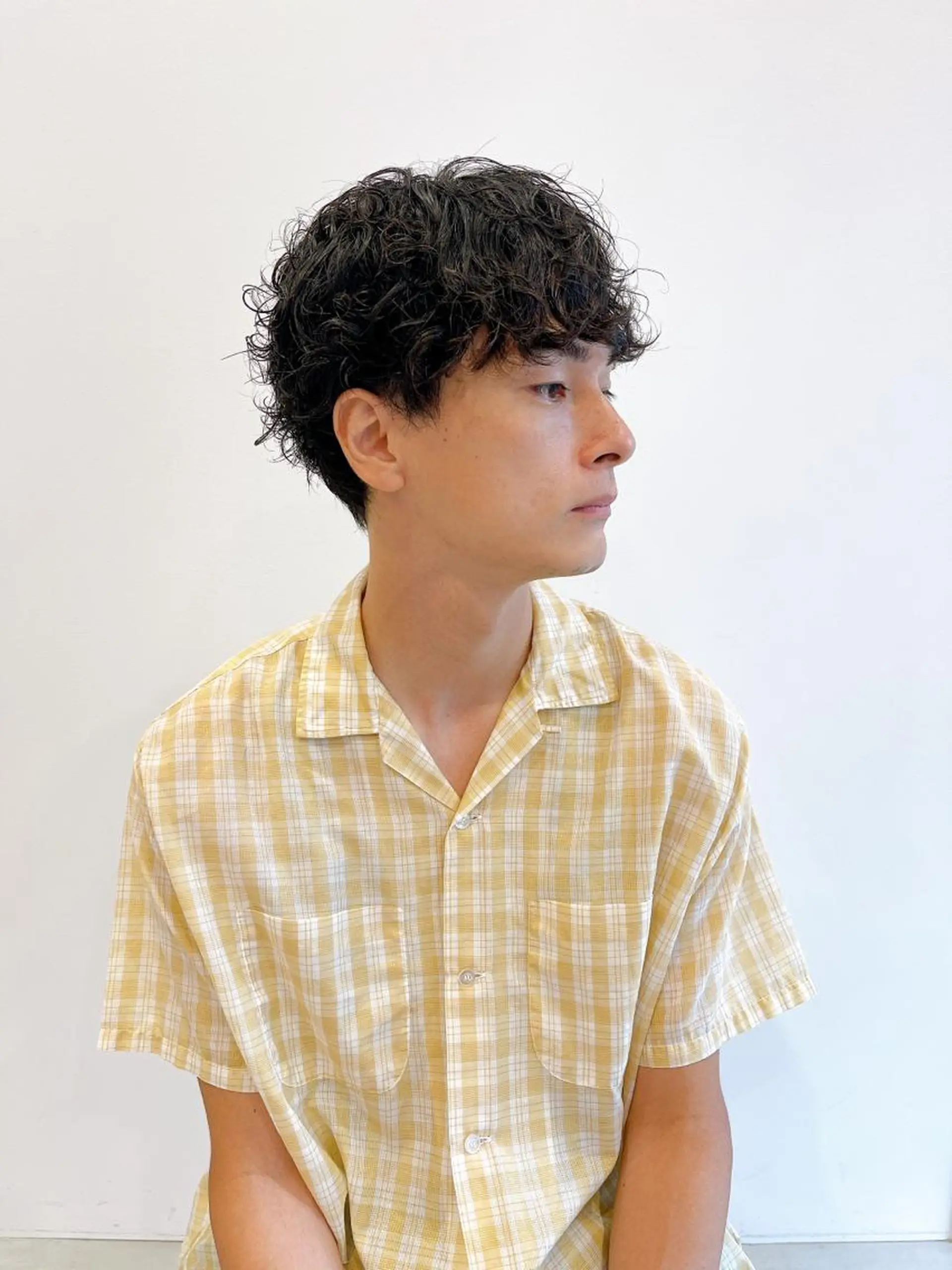 ショート パーマ メンズ マッシュ メンズパーマ カット ヘアカラー パーマ 縮毛矯正 トリートメント メンズパーマ タカキリョウのヘアスタイル