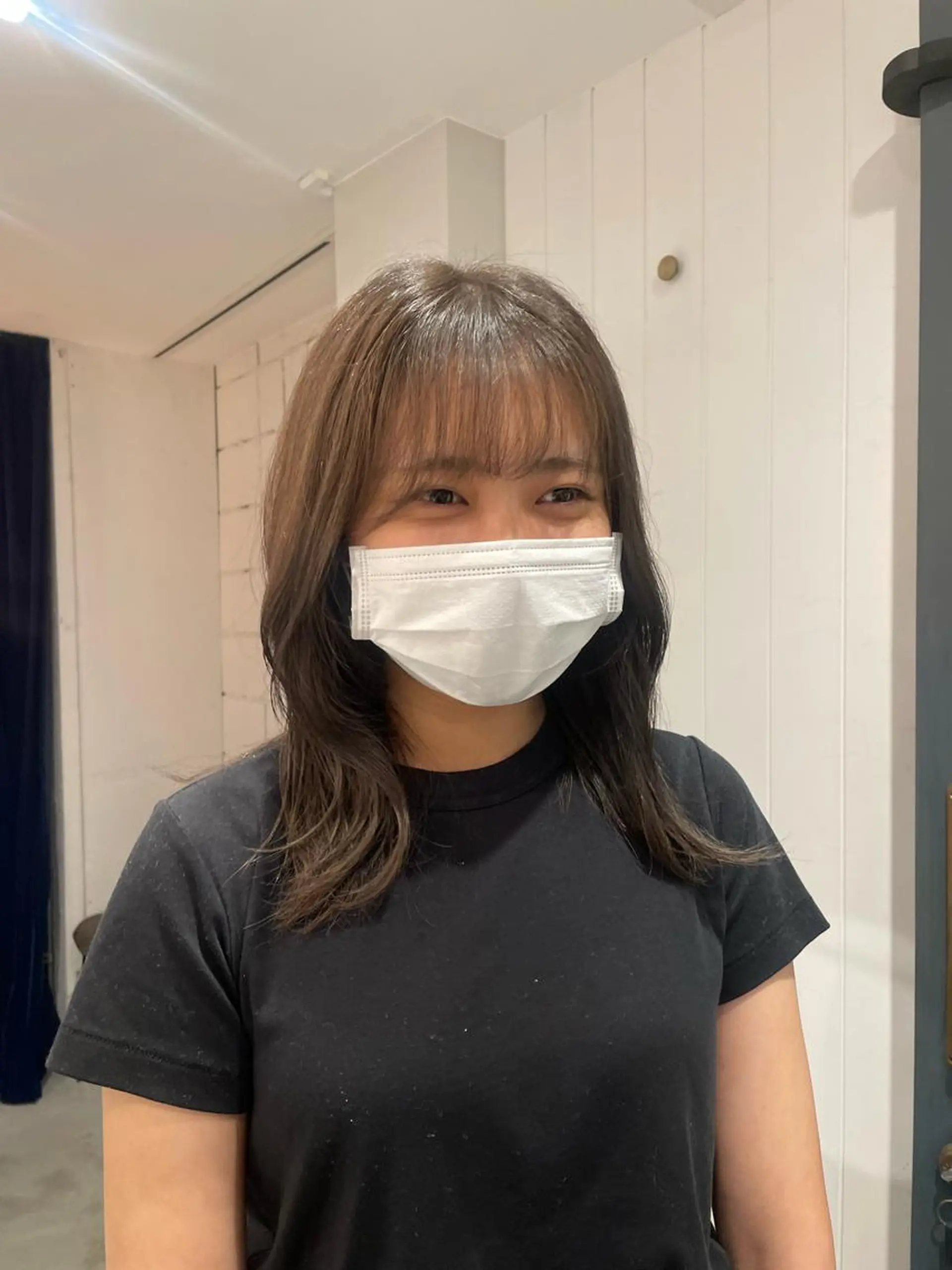 セミロング カラー ブラウンカラー チョコレートブラウン レイヤー♡ 石川優奈のヘアスタイル