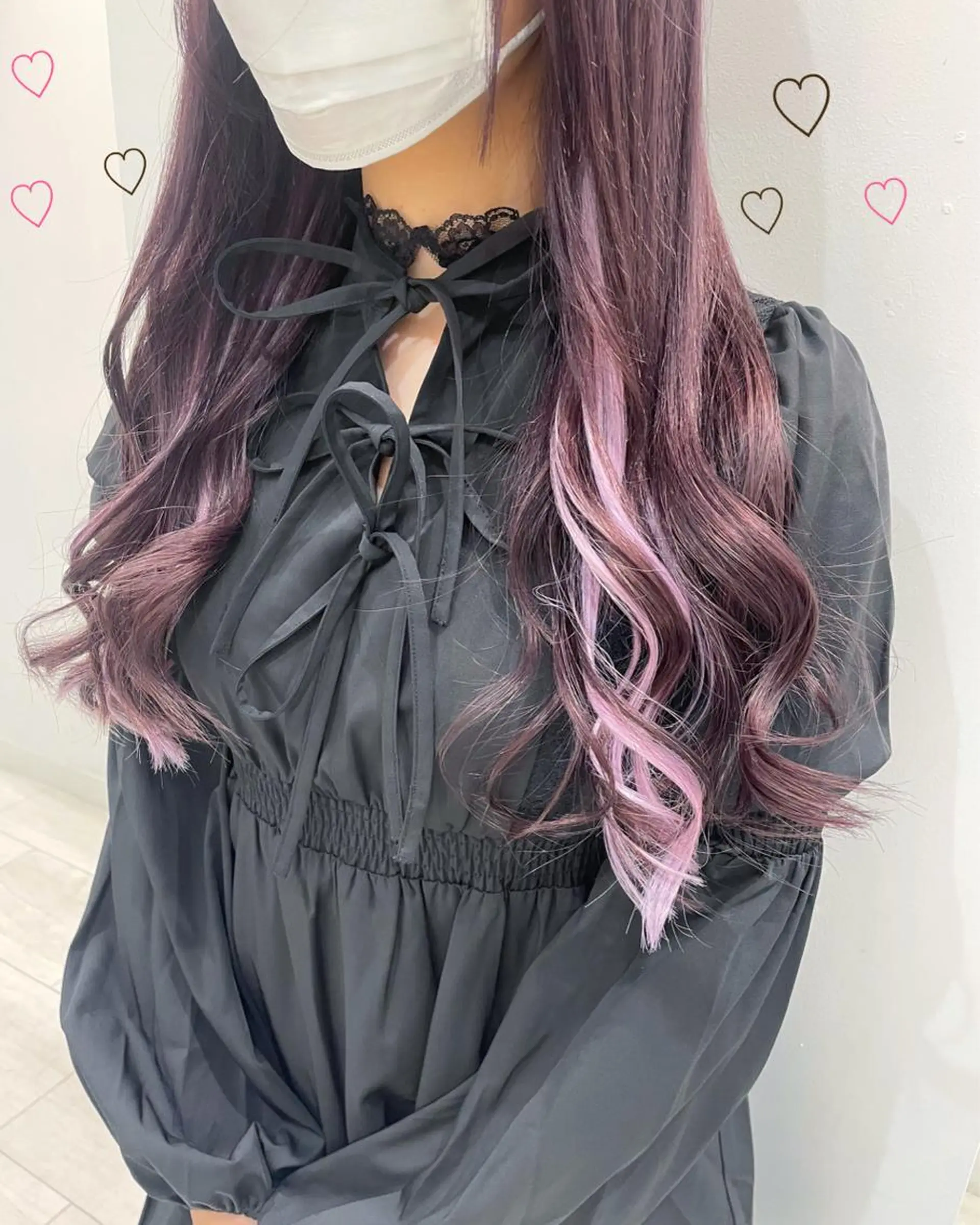 ミディアム カラー シールエクステ ラベンダーカラー ラベンダーピンク ピンクカラー エクステ ヘアカラー エクステ 新宿駅近♡個室 ♡関口三都季🌜のヘアスタイル