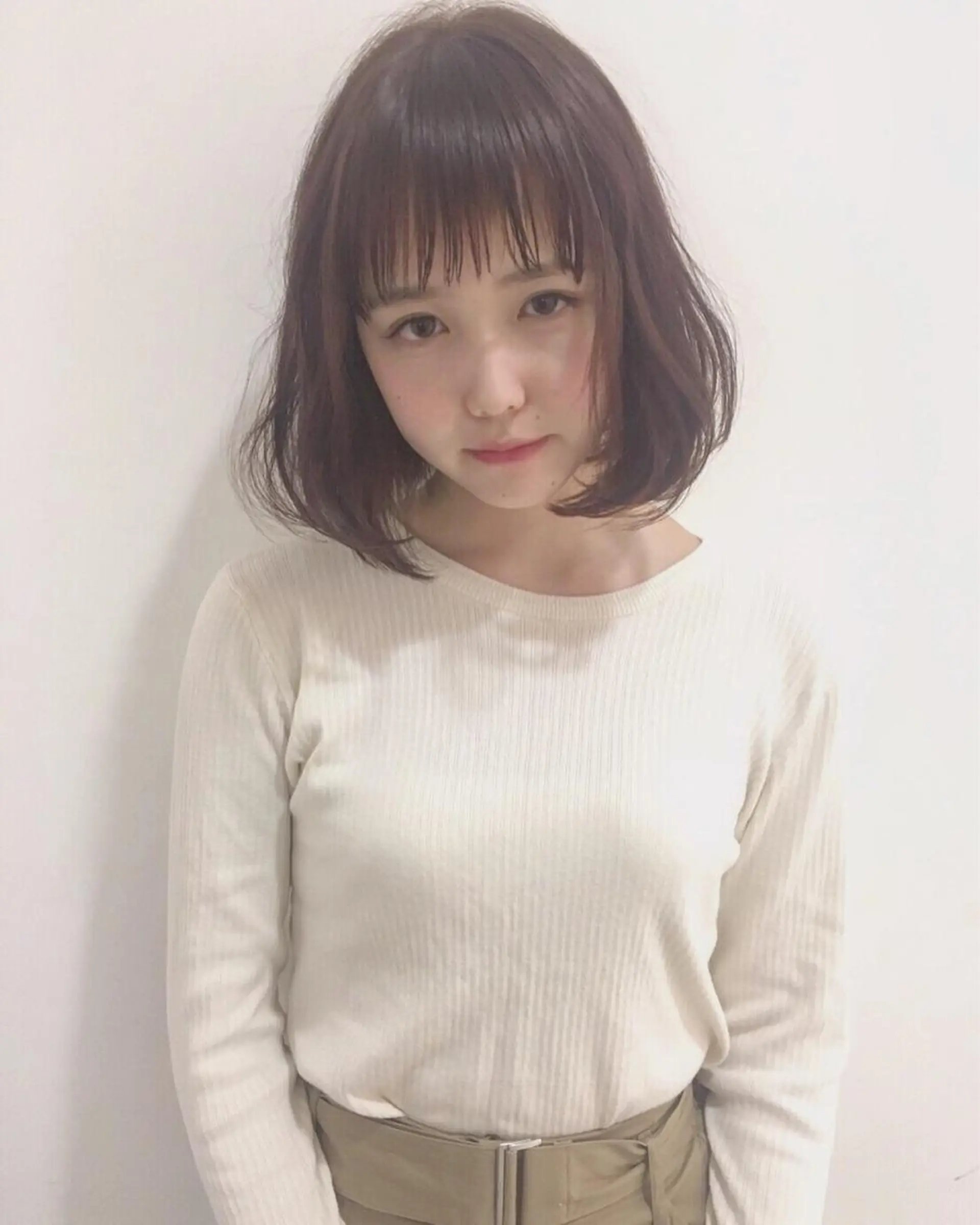 ミディアム 店長/mao/ 前髪/顔周りカットのヘアスタイル