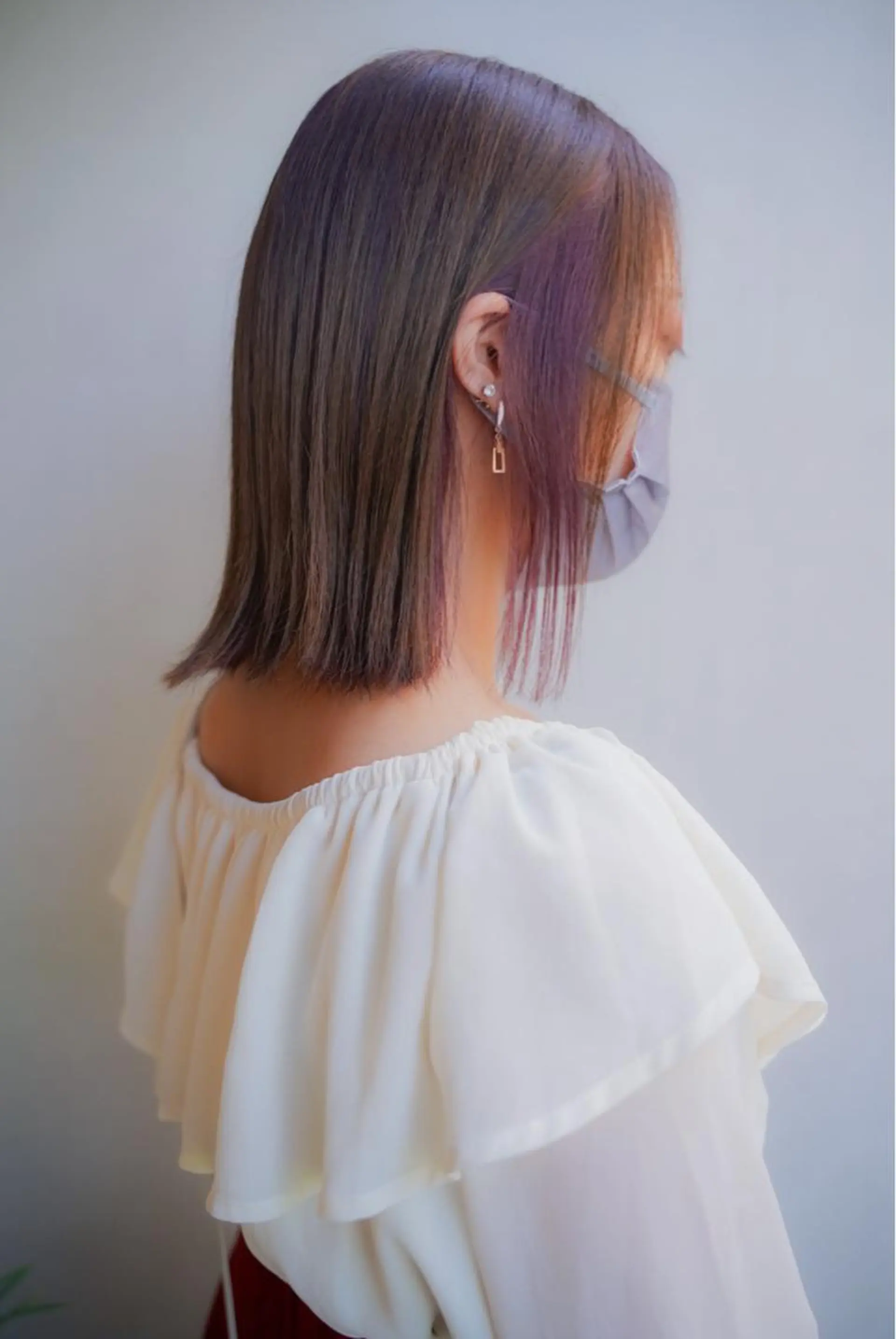 ミディアム カラー デザインカラー インナーカラー ラベンダーカラー 板谷みさき /似合わせBobのヘアスタイル