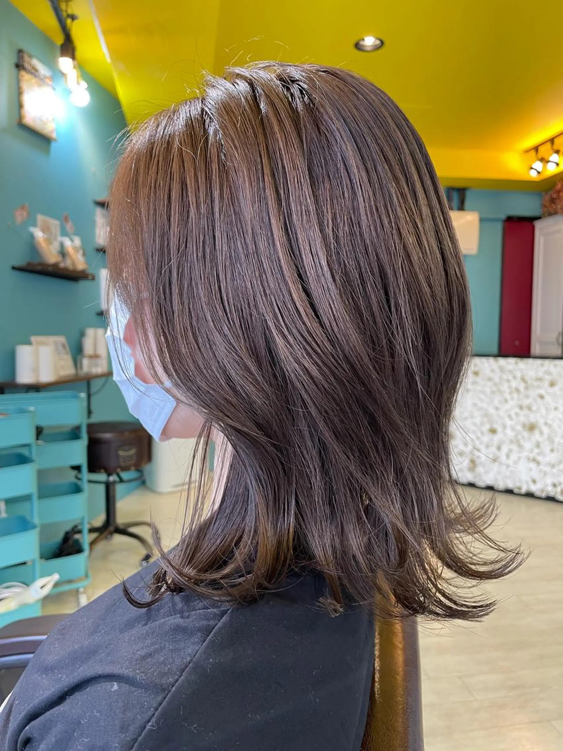 ミディアム アッシュ アッシュグレー アッシュグレージュ 末石 智のヘアスタイル