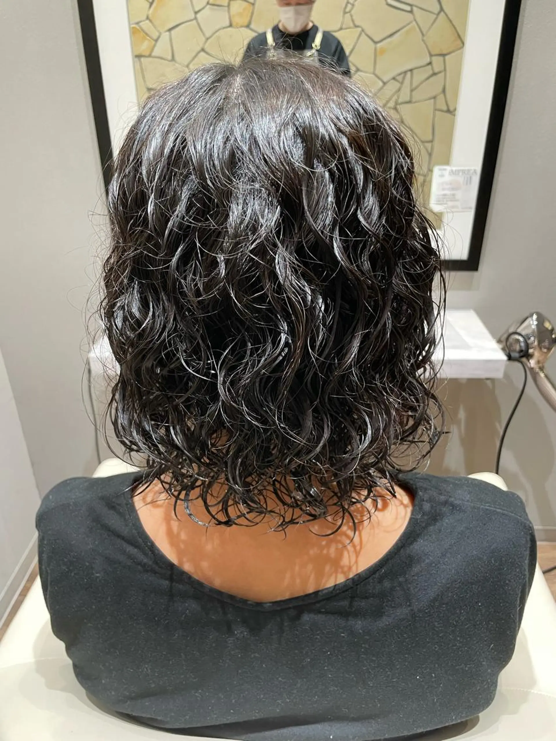 セミロング パーマ セミロングパーマ 似合わせカット k-twoたき✨艶感 カラー／美髪矯正のヘアスタイル