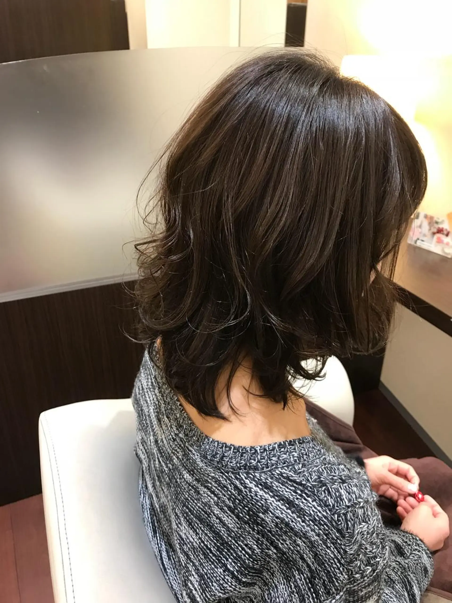 ミディアム カラー ミディアムパーマ デザインカラー ハイトーンカラー イルミナカラー 似合わせカット BIANCO北堀江 AKANEのヘアスタイル