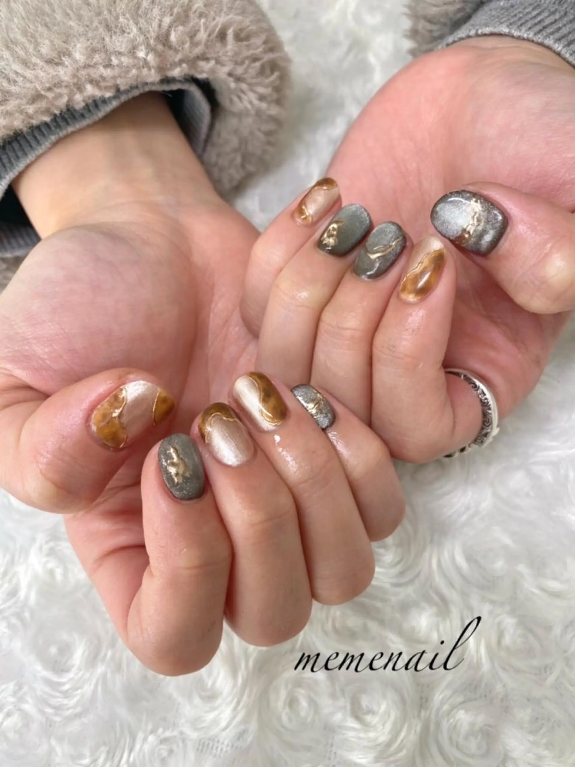 ネイル べっ甲ネイル マグネットネイル 持ち込み ニュアンスネイル ハンドネイル Noguchi Megumiのその他イメージ