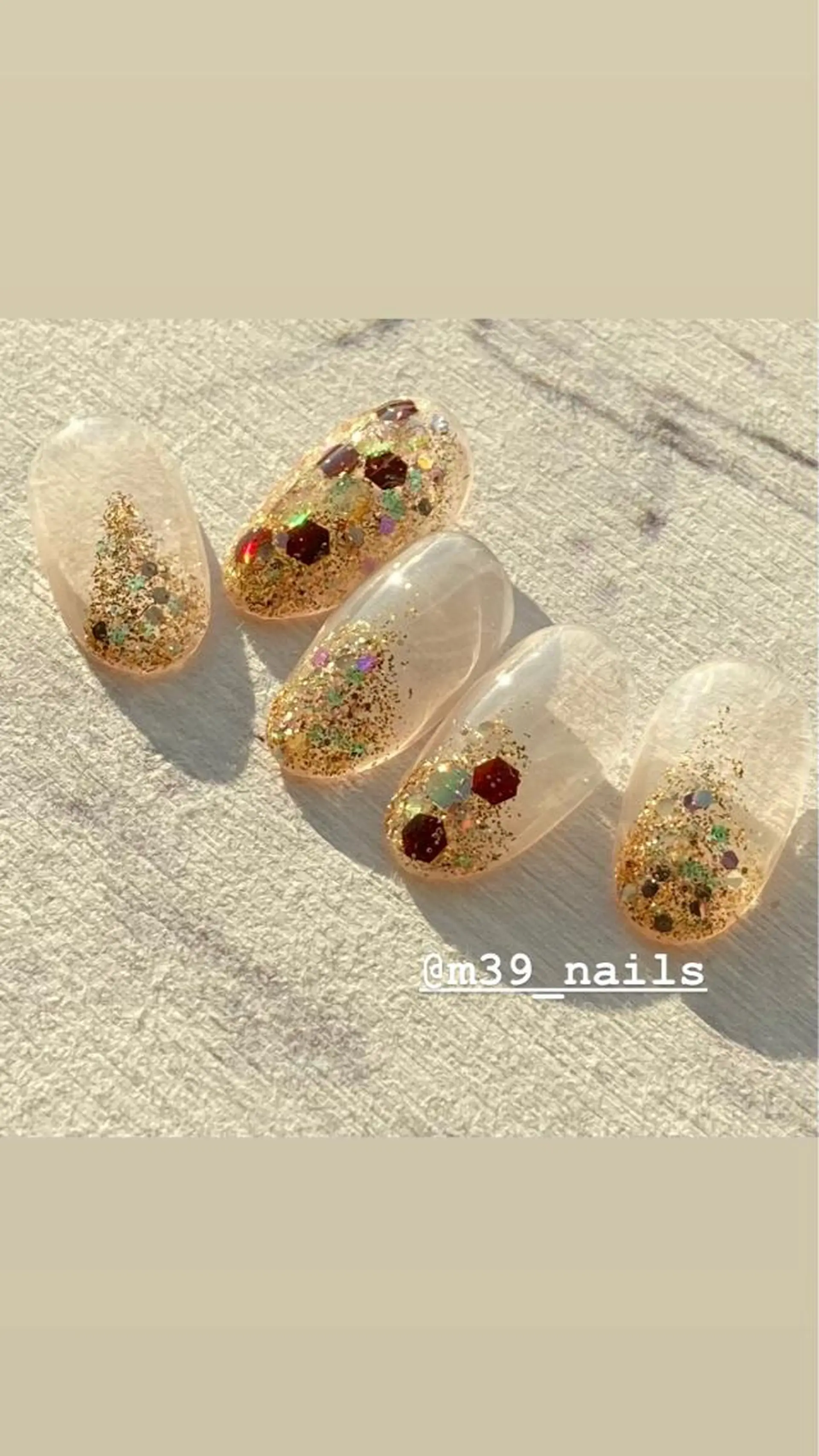 ネイル キラキラネイル ニュアンスネイル 冬ネイル クリスマス 39-nails EharaMikuのネイルデザイン