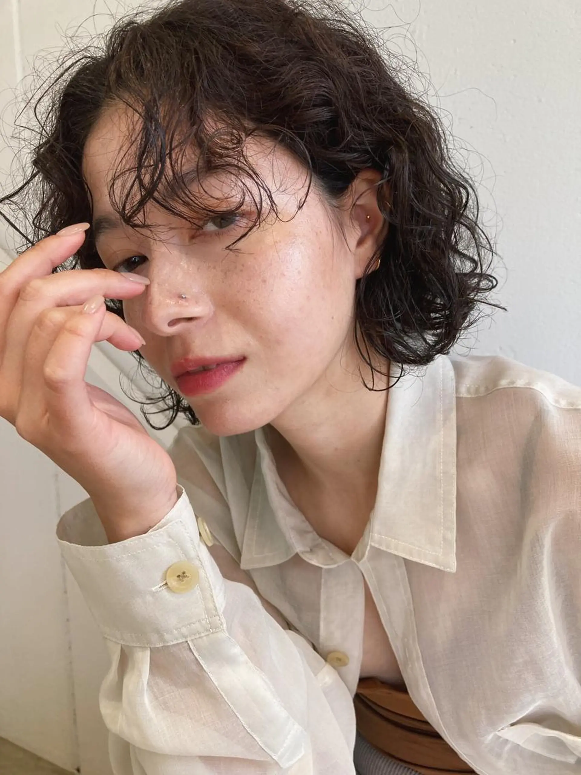 ショート カラー パーマ カワサキ カエデのヘアスタイル