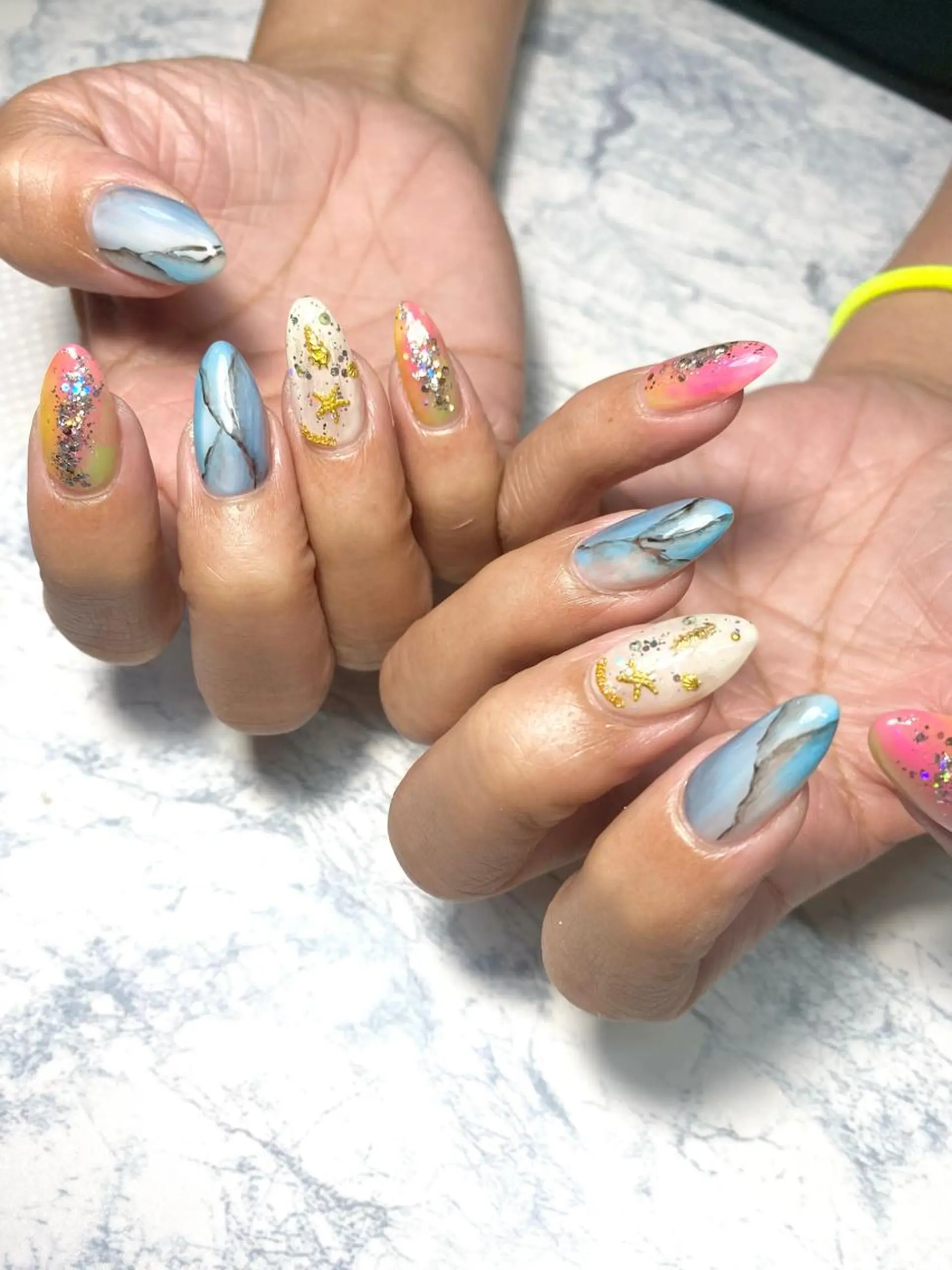 ネイル 大理石ネイル(マーブル) ハンドネイル nail salon "a"のネイルデザイン