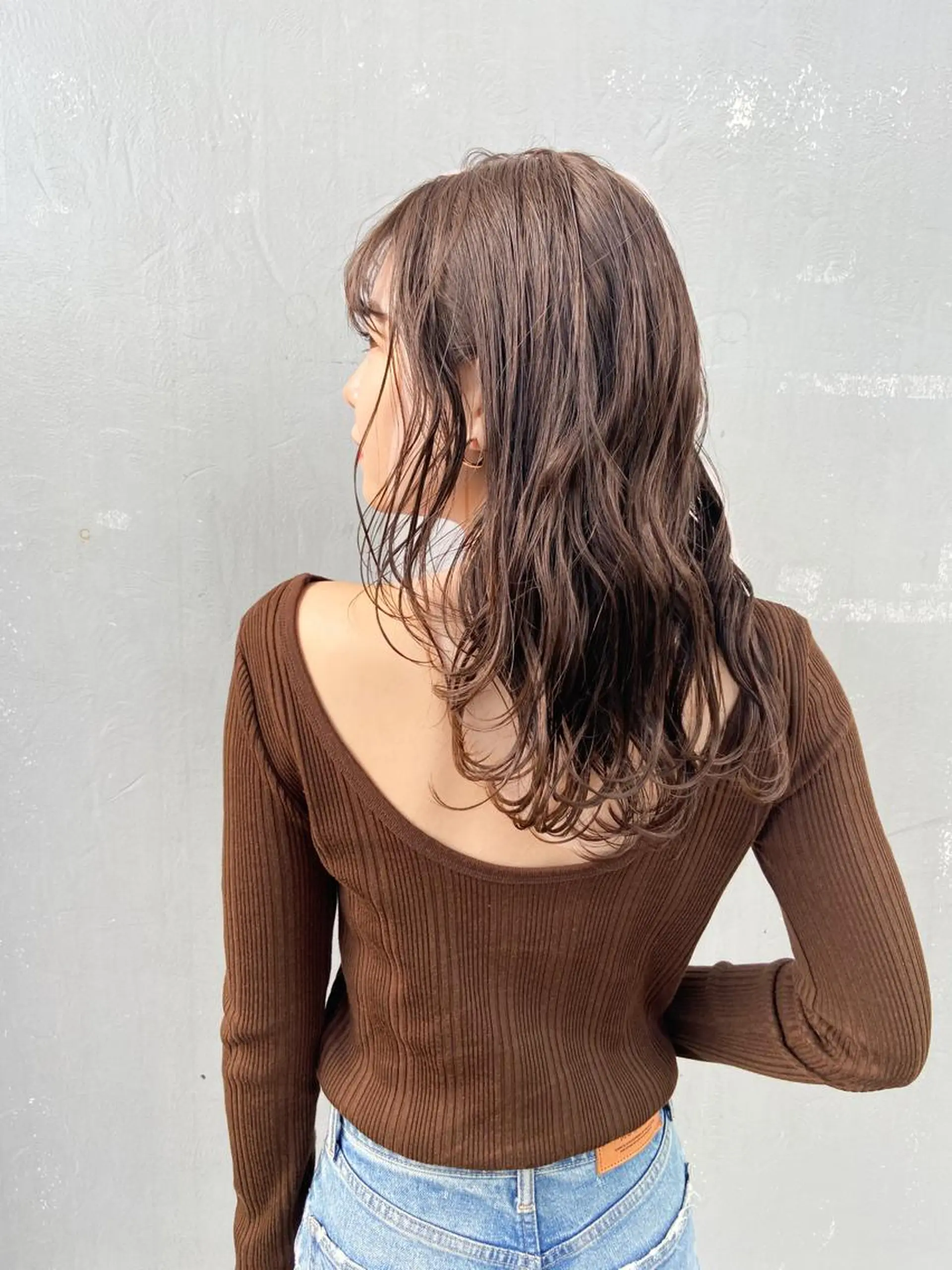 ロング カラー アディクシーカラー ベージュカラー ブリーチ ブラウンカラー ケアカラー ヘアカラー トリートメント 岡本康平/ボブ/ブリ ーチ/似合わせカットのヘアスタイル