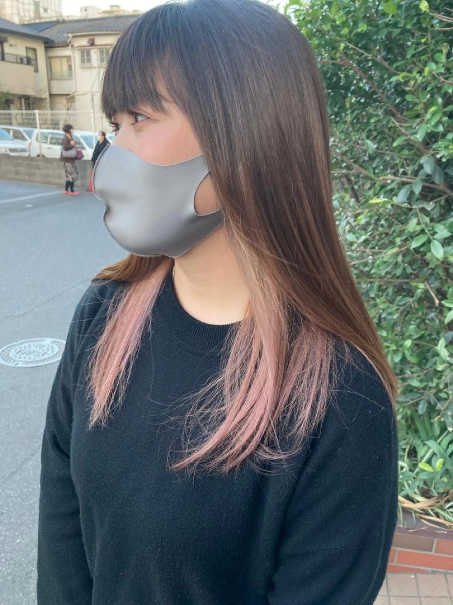 セミロング カラー 下小鶴 優治のヘアスタイル