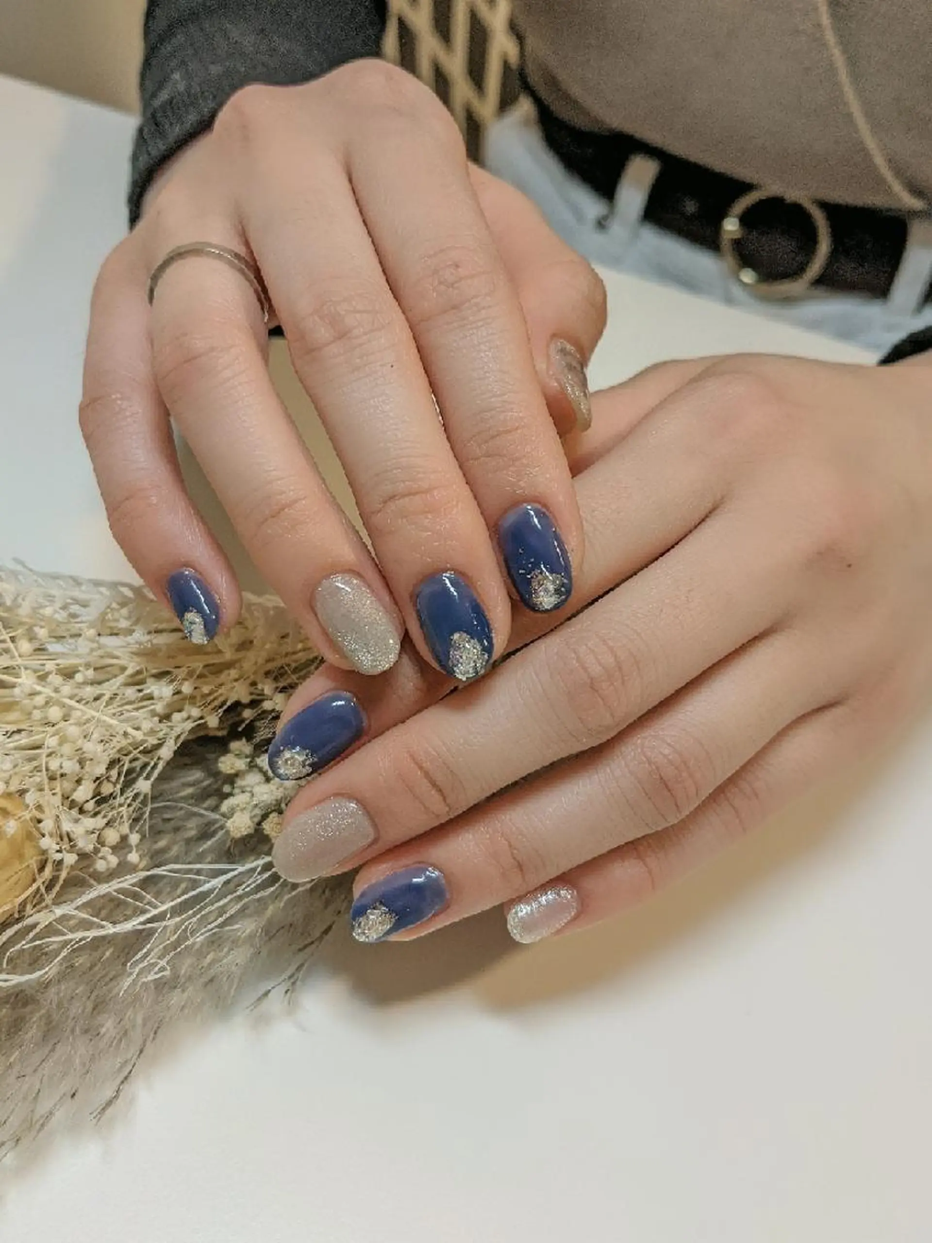 ネイル ブルー ハンドネイル Nailsalon Arumのネイルデザイン