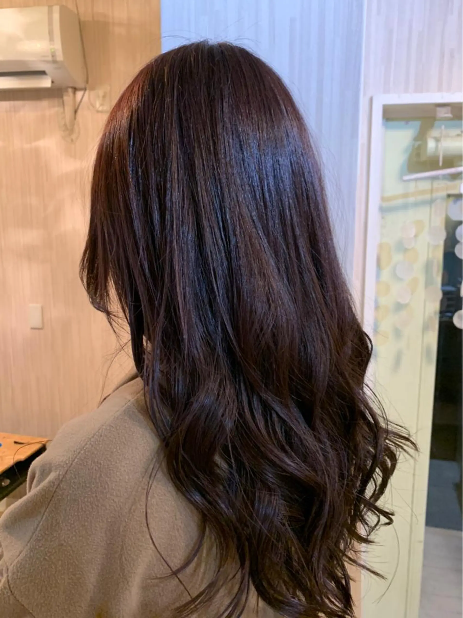 セミロング パープルカラー カット ヘアカラー トリートメント ヘッドスパ 縮毛矯正の達人 ☆　松本のヘアスタイル