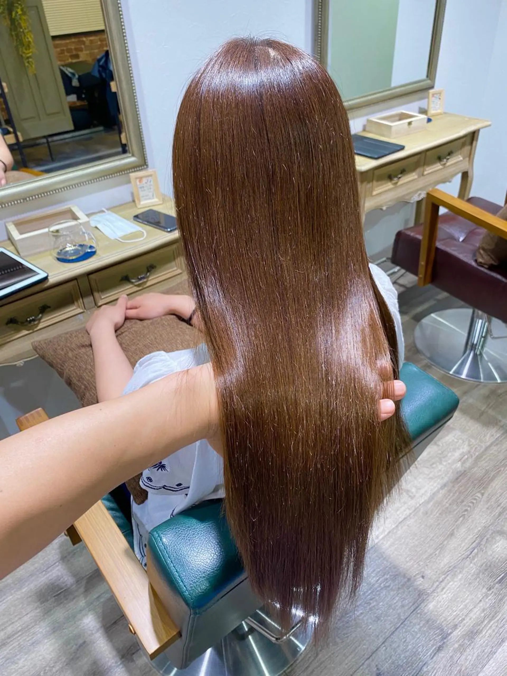 ロング カット 縮毛矯正 トリートメント 粕川 達哉のヘアスタイル