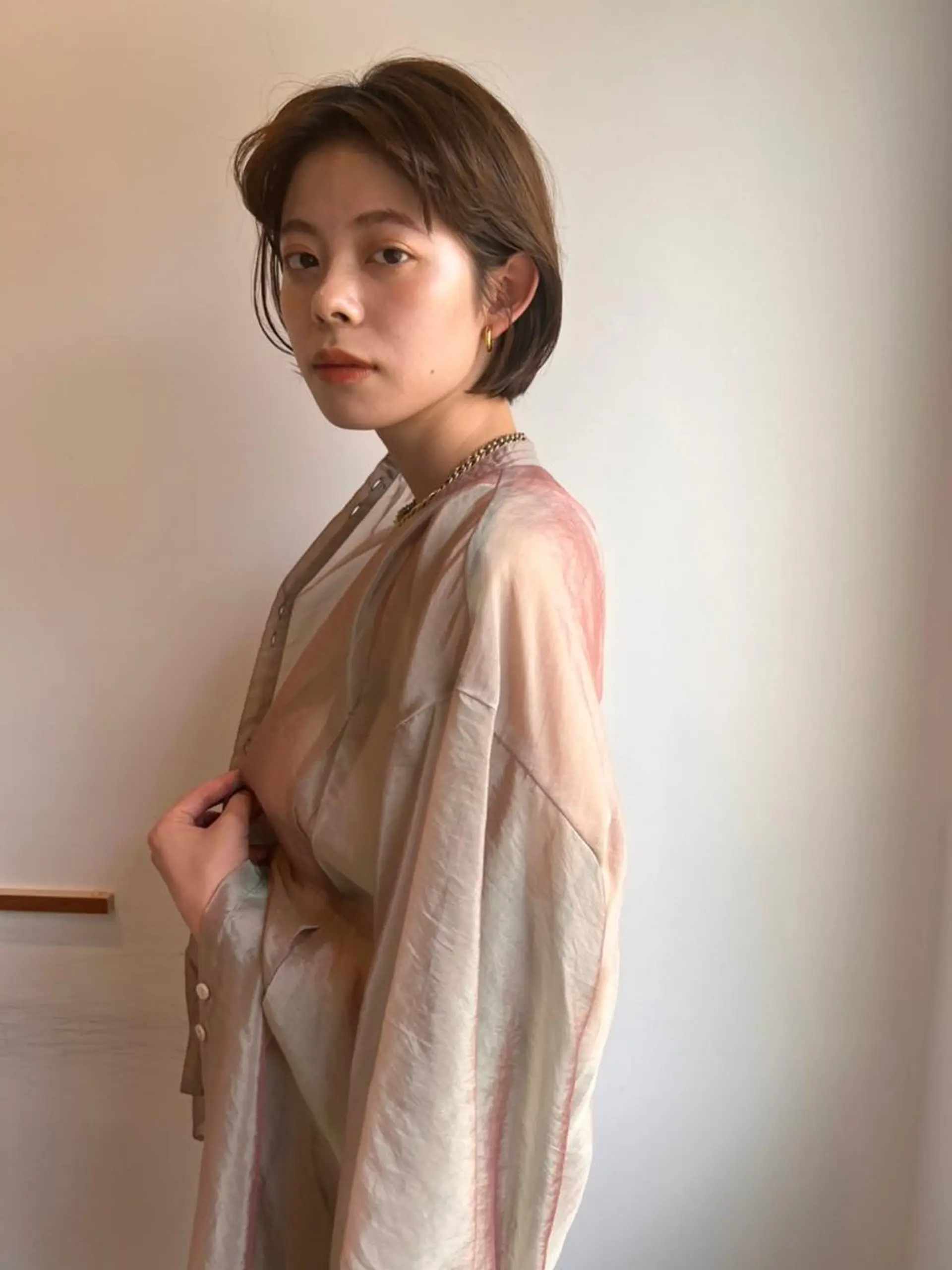 ショート カラー パーマ アディクシーカラー ブリーチ ブロンド ブルーカラー ハイライトカラー CEINE PATHのヘアスタイル