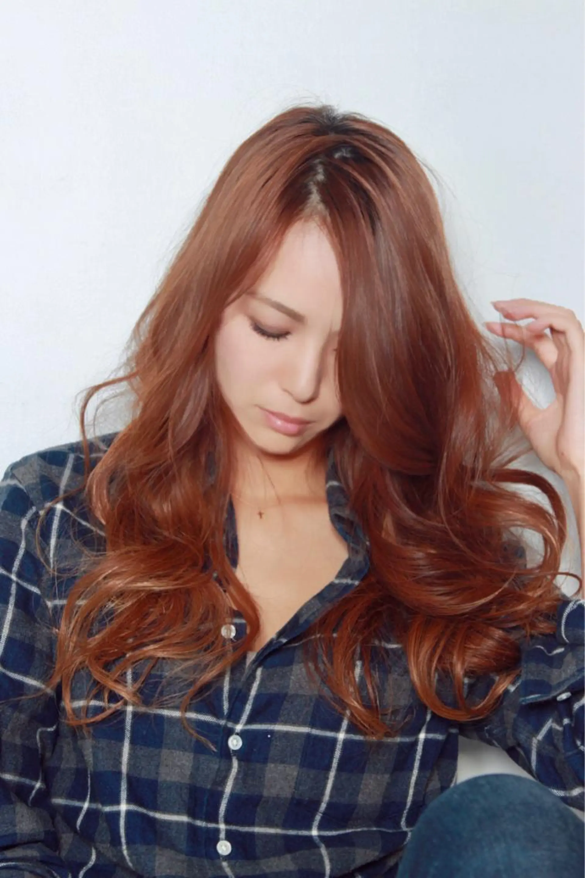 ロング カラー パーマ グレージュ オレンジ ピンクカラー ボブ デート 銀座《髪質改善》 垢抜け✨布施拓也のヘアスタイル