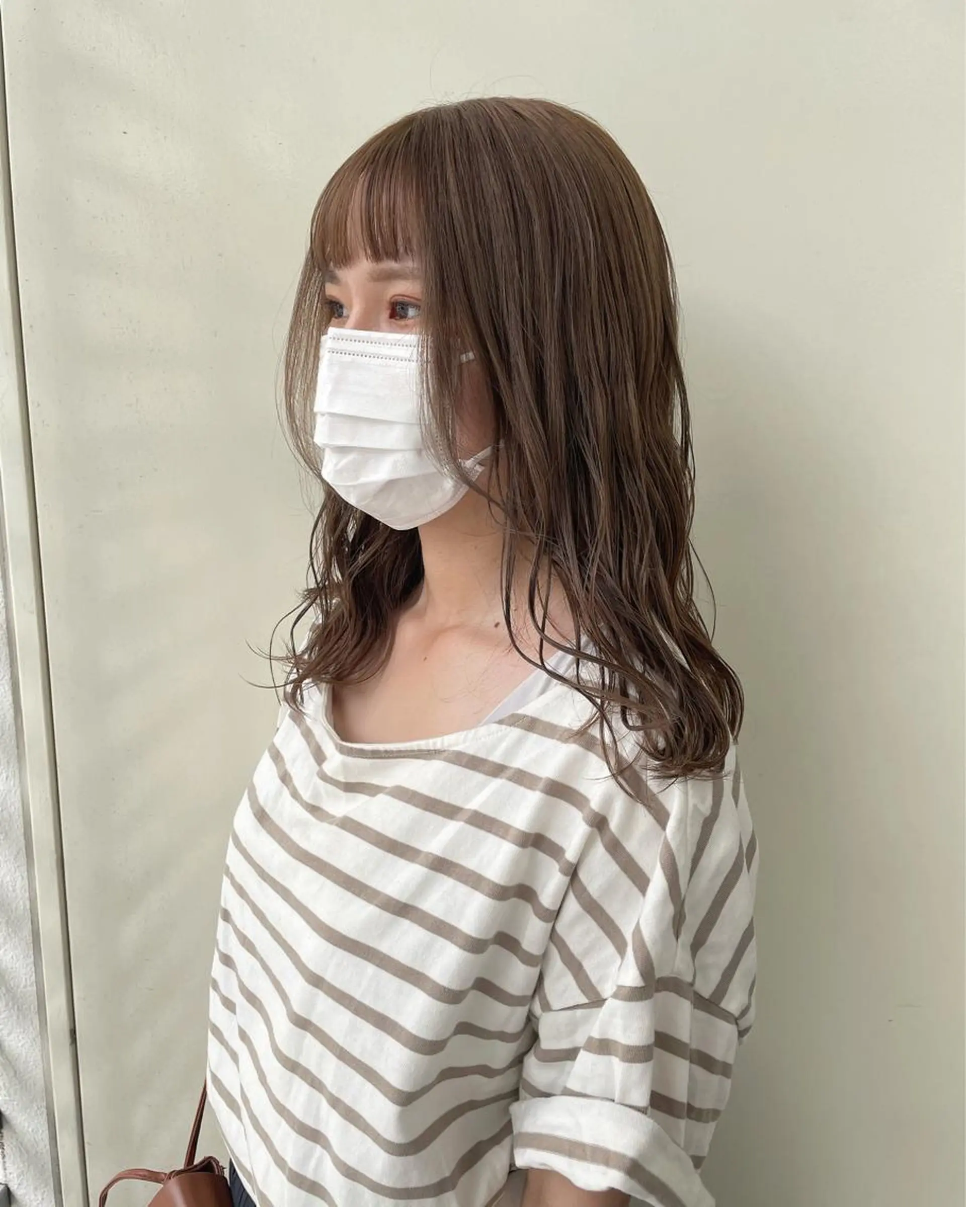 セミロング カラー ベージュカラー オリーブベージュ レイヤー/ボブ/ 顔周り/yukinaのヘアスタイル