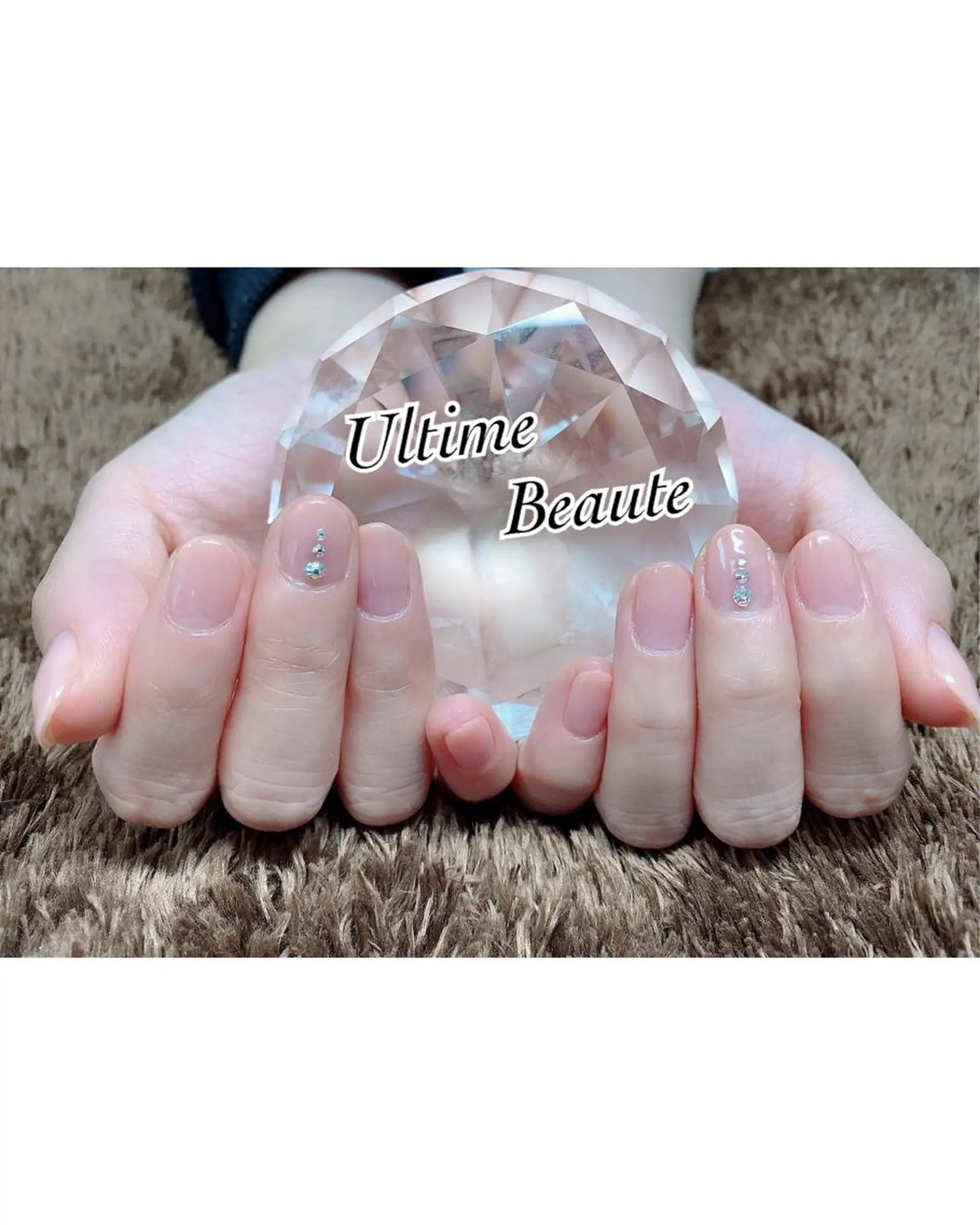 ネイル ピンク シンプルネイル ストーンネイル 石塚 亜矢加のネイルデザイン