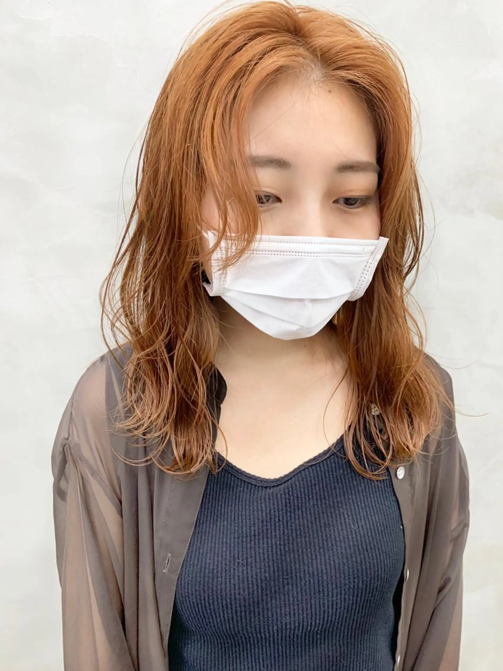 カラー ブリーチ ブラウンカラー オレンジ オレンジブラウン ヘッドスパ (女性限定)🍋モエのヘアスタイル