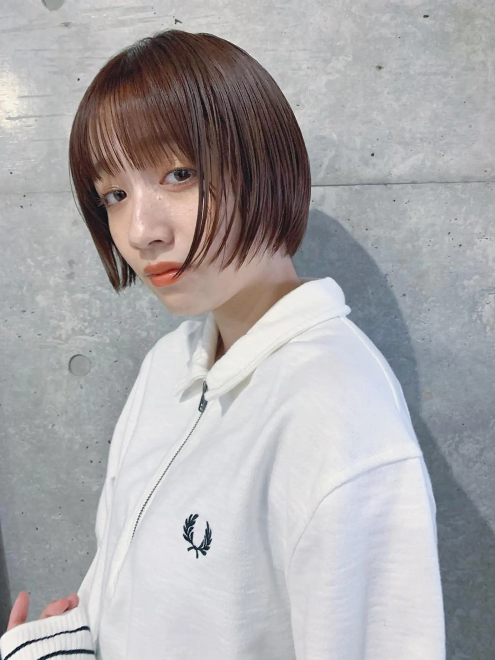 ショート カラー ボブパーマコテ巻き風 パーマNo1深江秀平のヘアスタイル