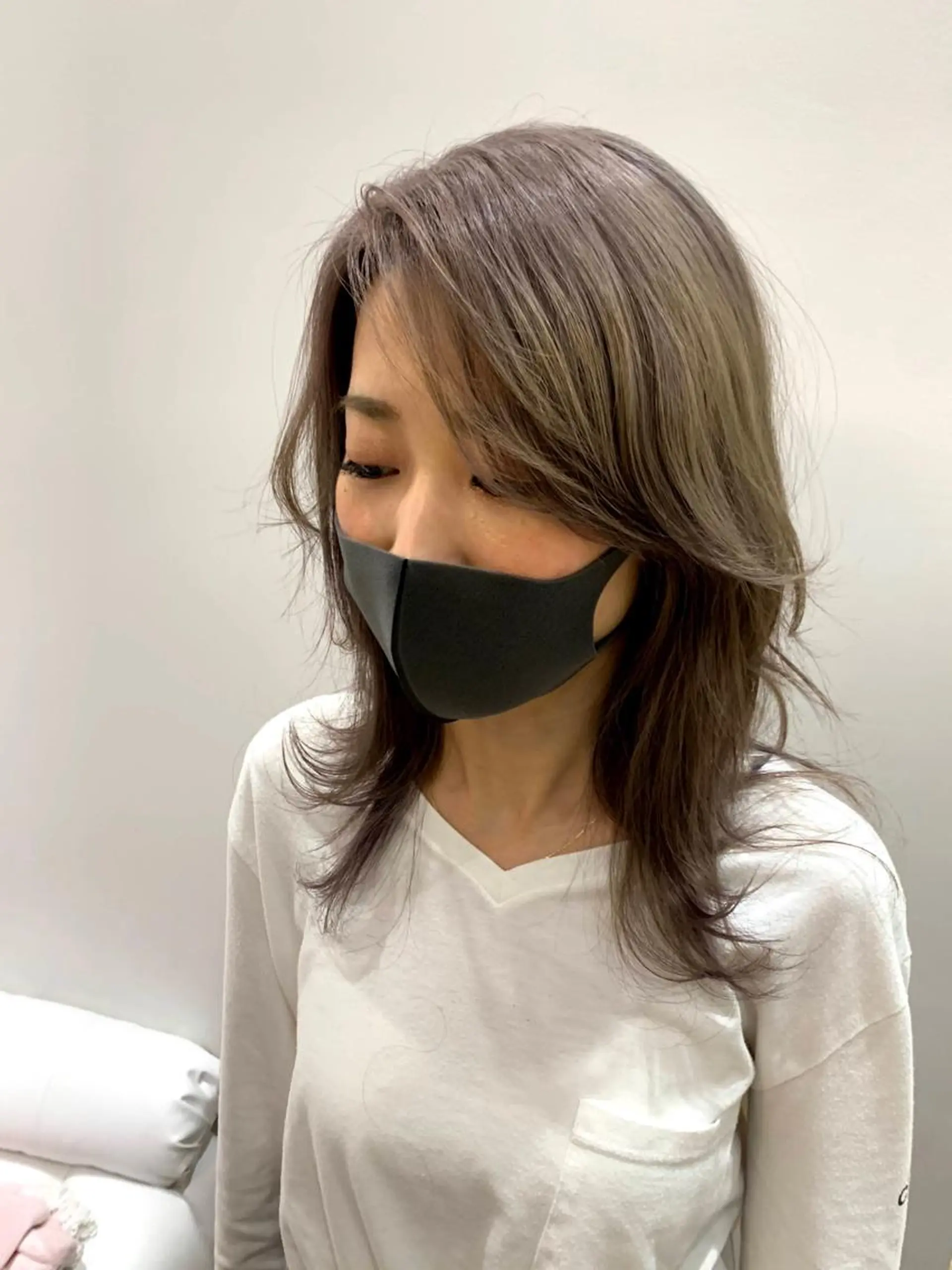 セミロング カラー ベージュカラー ブリーチ パープルカラー ヘアカラー ✨メンズ✨ブリーチ✨ MASAのヘアスタイル