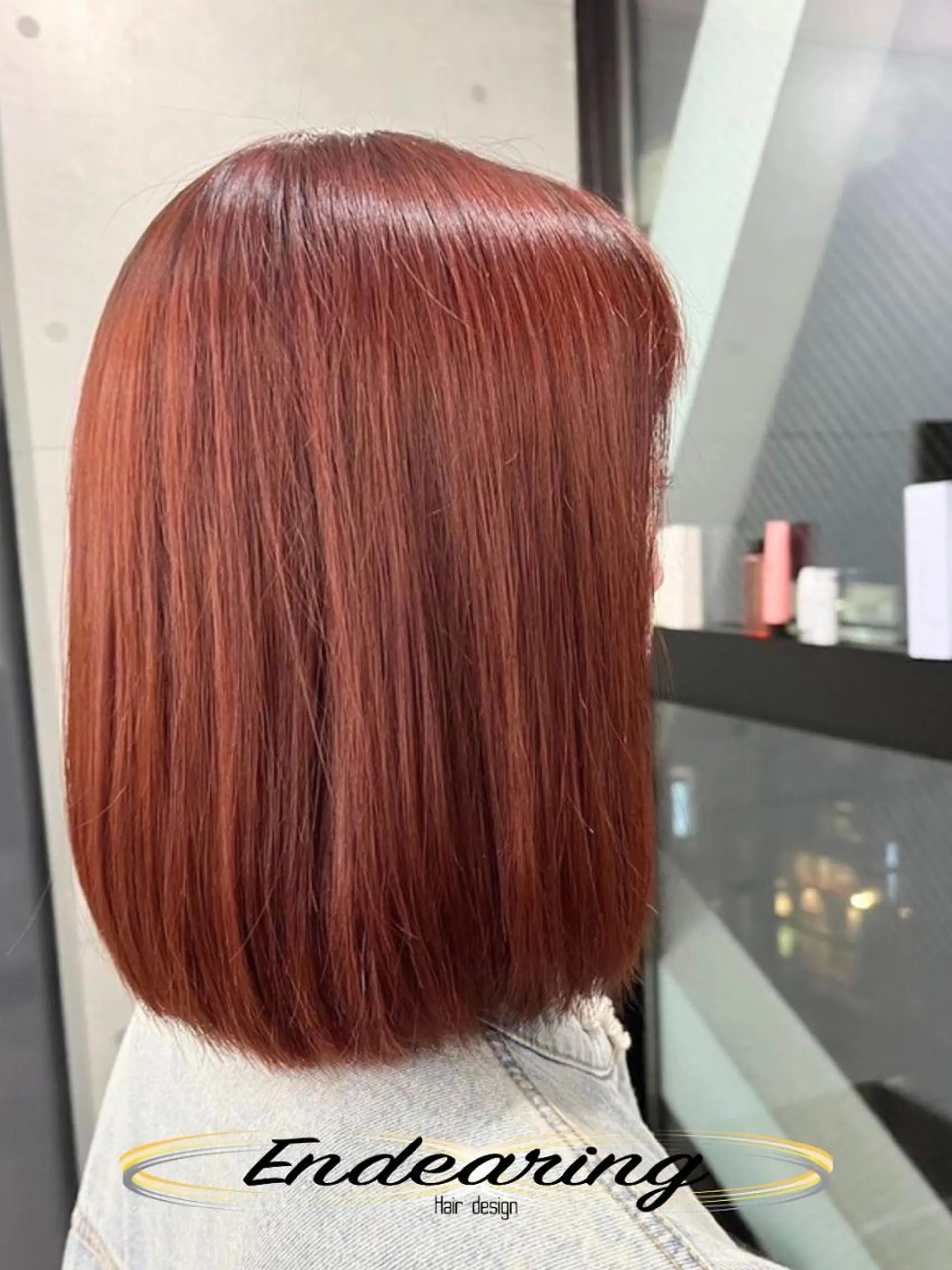 ミディアム ボブ トリートメント ヘアカラー トリートメント Endearing 銀座/レイヤーカットのヘアスタイル