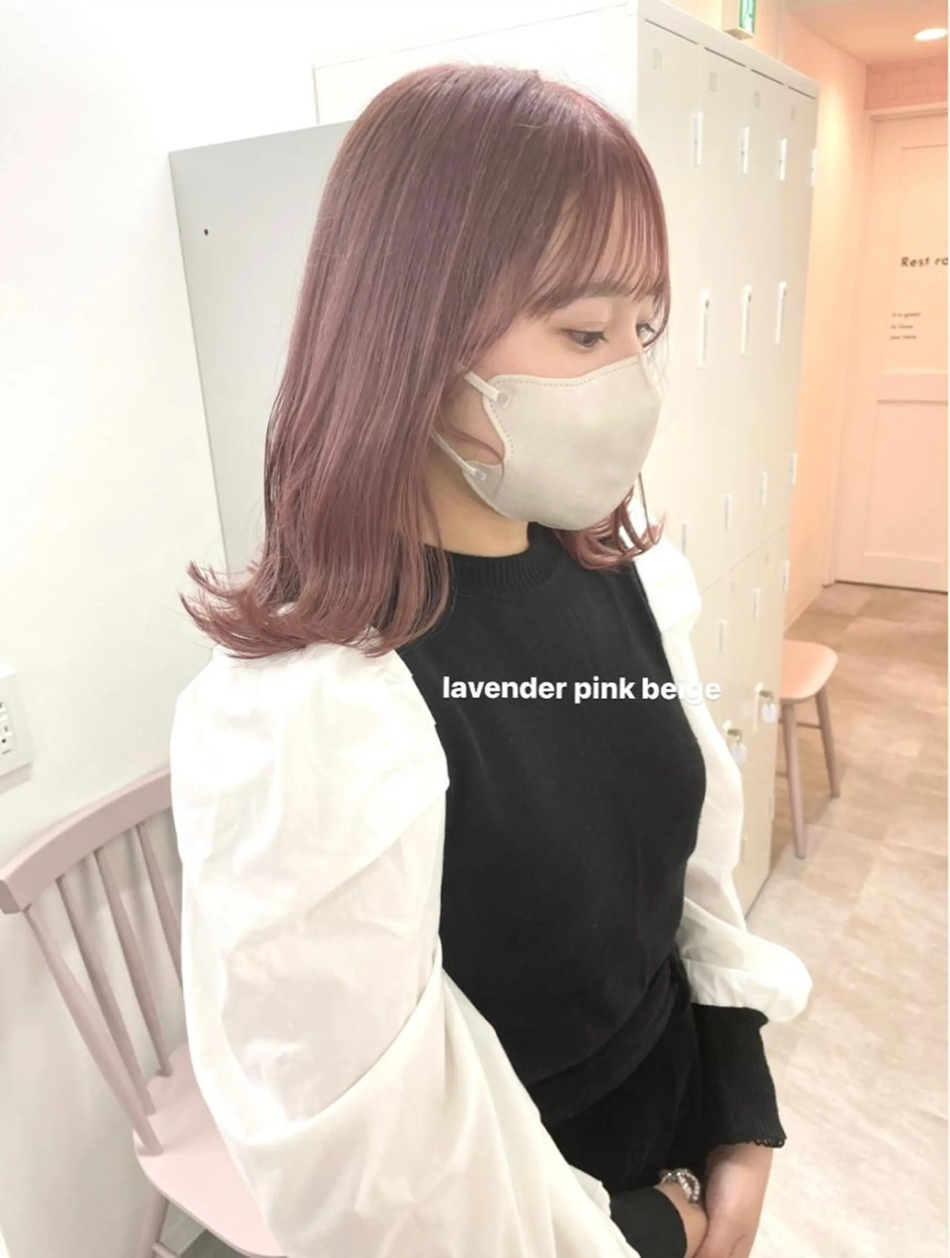 ミディアム カラー misaki🎀 まろみ透け感カラーのヘアスタイル