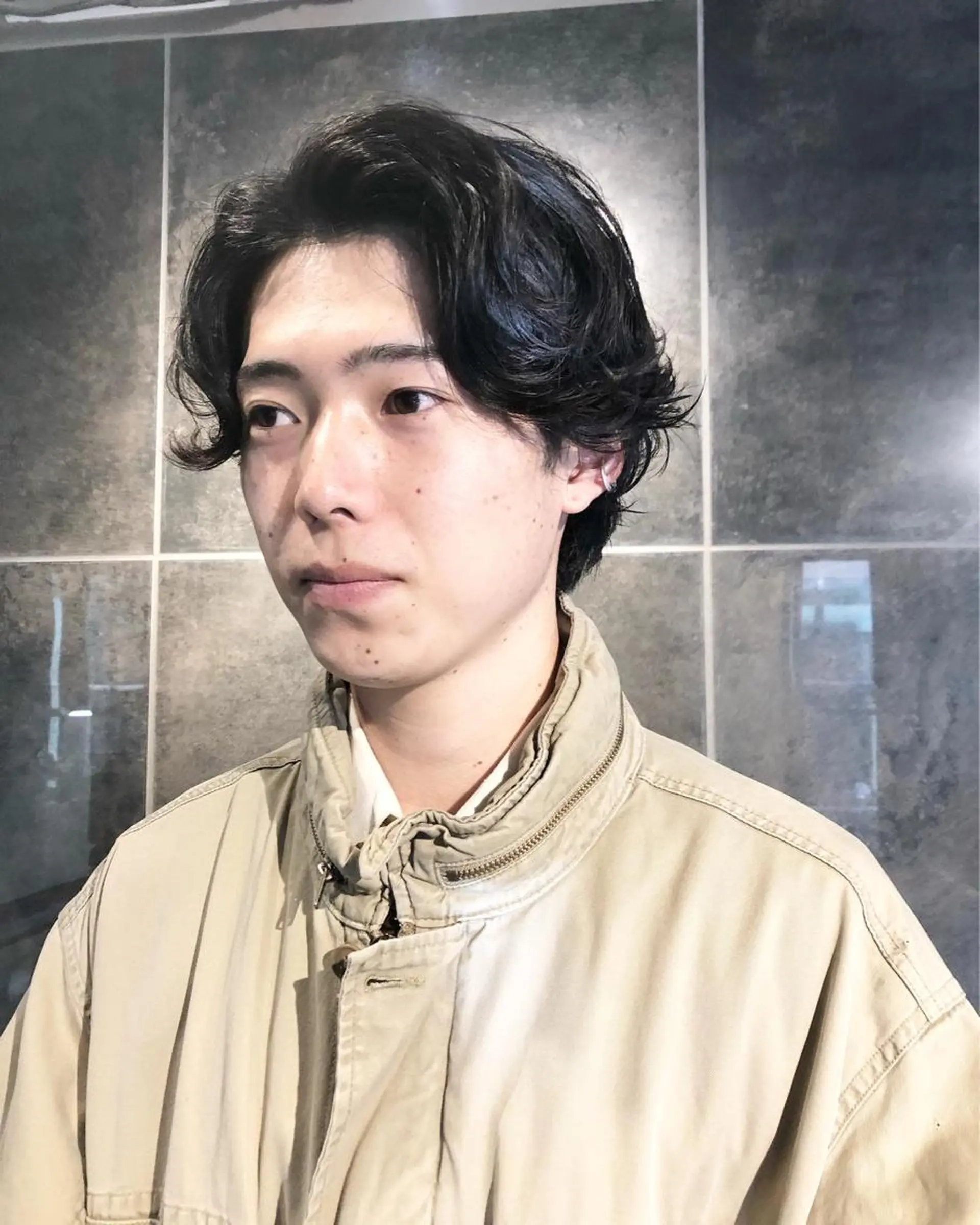 パーマ ヘアアレンジ メンズ センターパート カット パーマ トリートメント ヘアセット メンズ特化✂️栗原 侑也のヘアスタイル