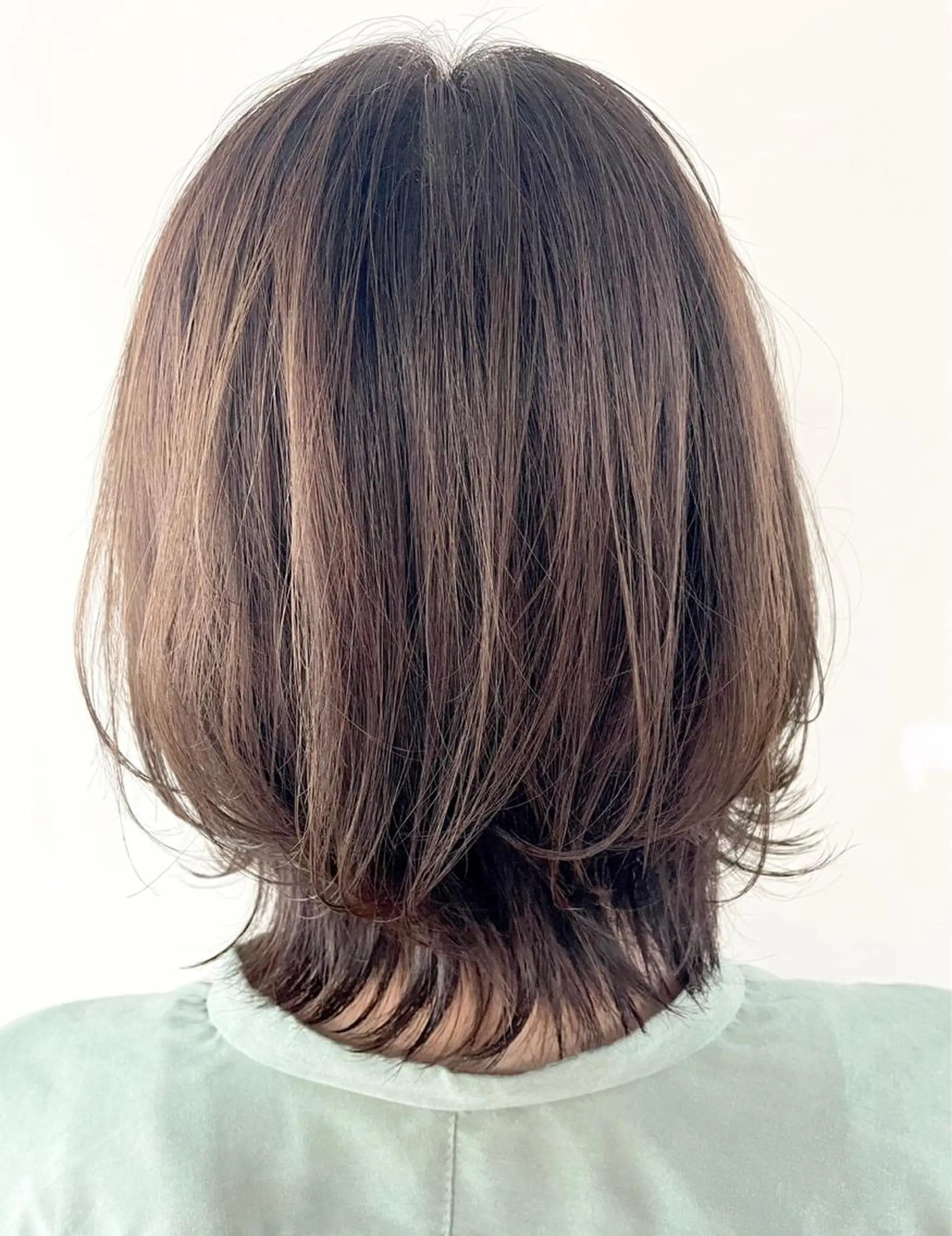 ミディアム カラー グレージュ オリーブグレージュ オリーブグレー オレンジ ボブ ヘアカラー トリートメント FLAGS YAMATOのヘアスタイル