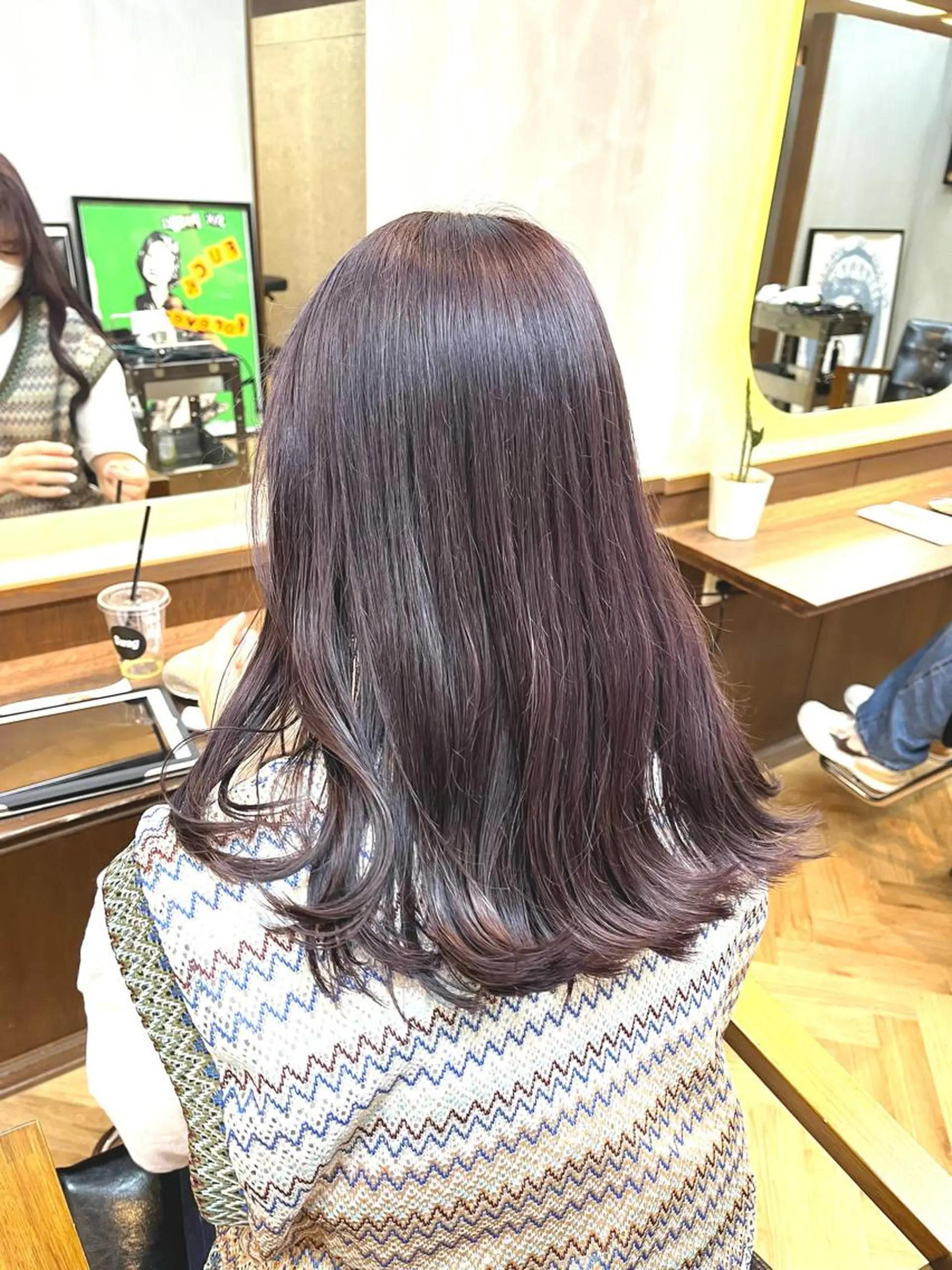 セミロング カラー ena/ブリーチなし 透明感・レイヤー🎀のヘアスタイル