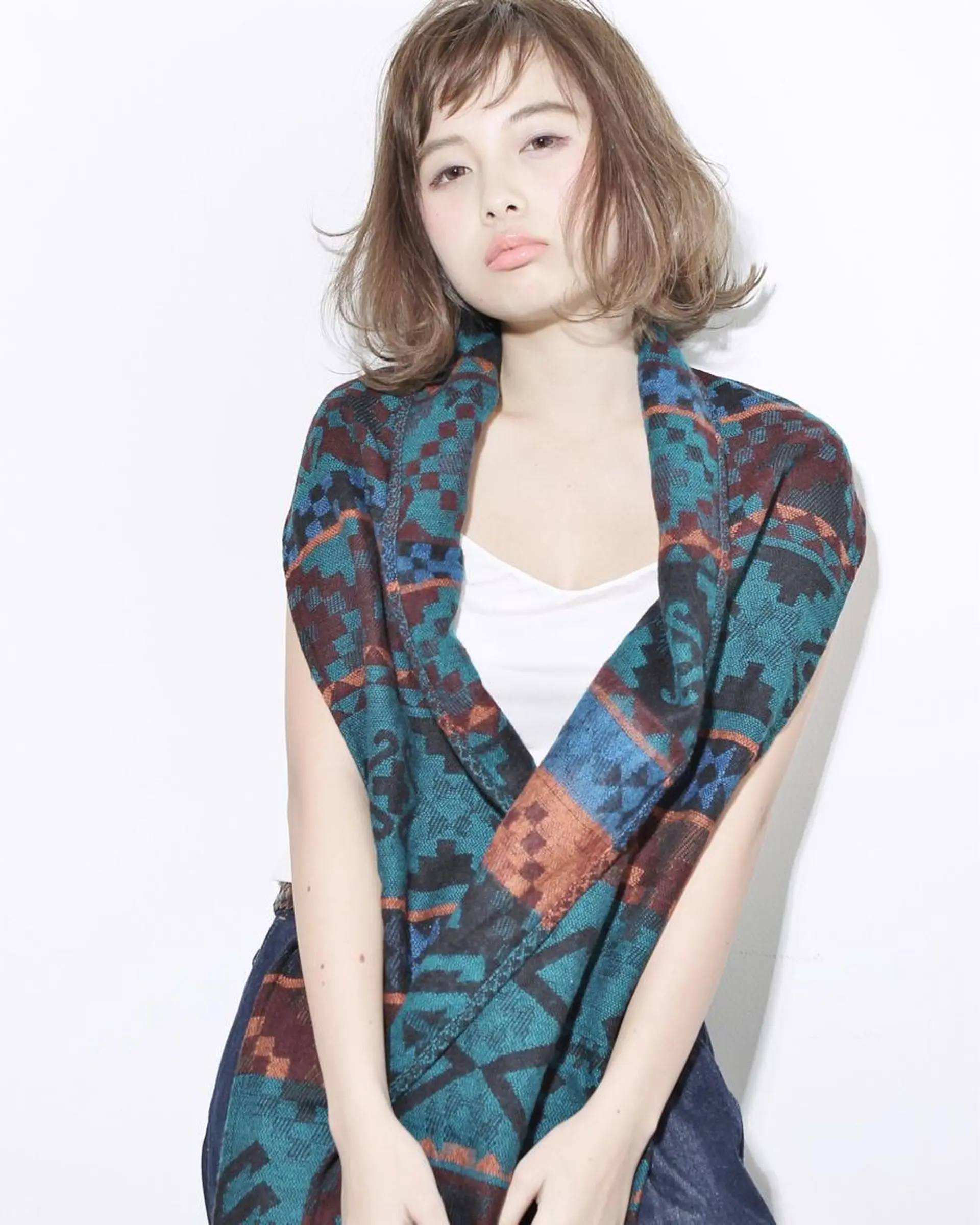 ショート ミディアム セミロング カラー パーマ ベージュカラー ボブ 外ハネヘア imai yutaroのヘアスタイル