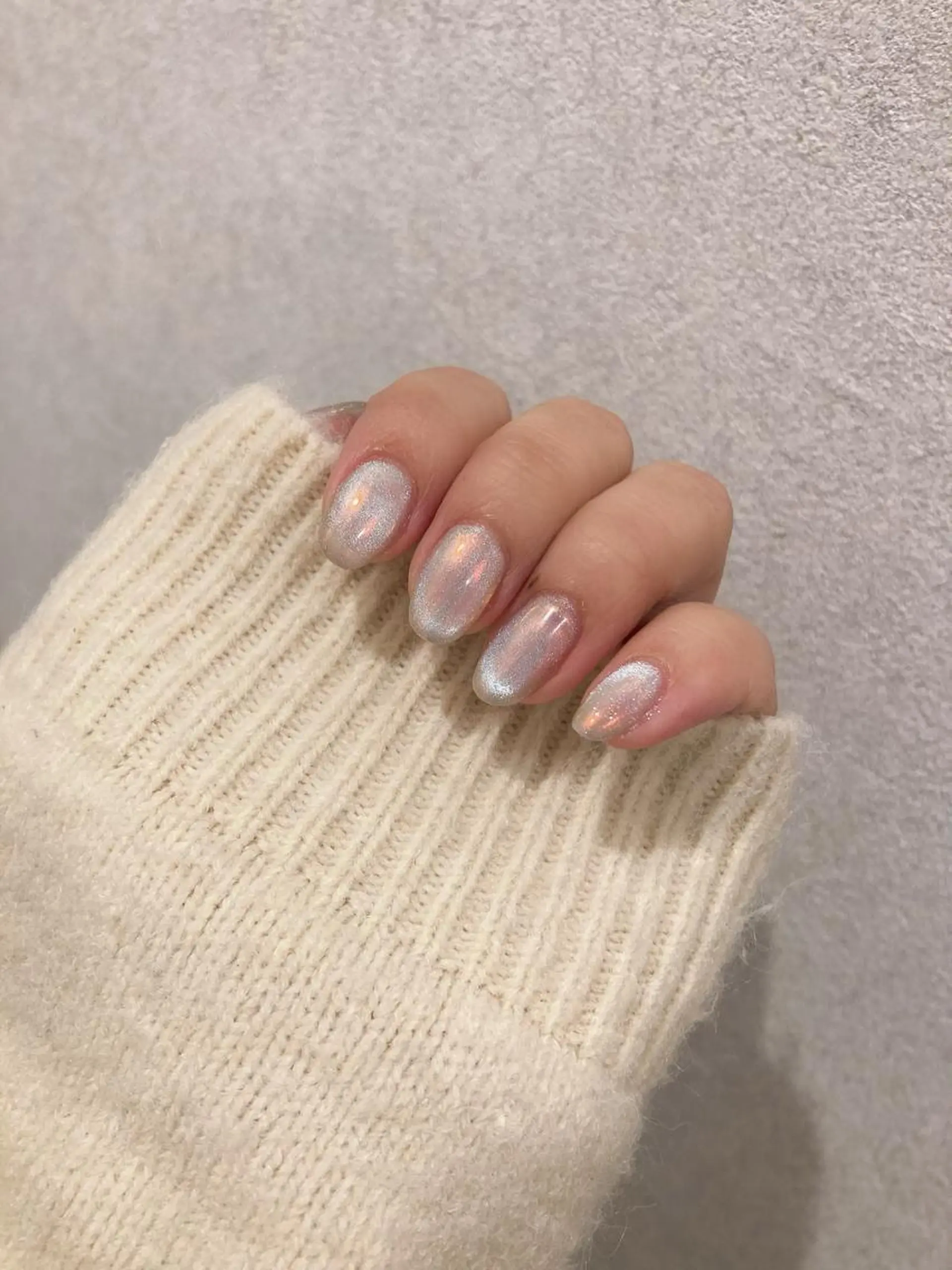 ネイル オーロラネイル 氷ネイル・うるうるネイル マグネットネイル ミラーネイル オレンジ MUKUTOU nail 　YUKIのネイルデザイン