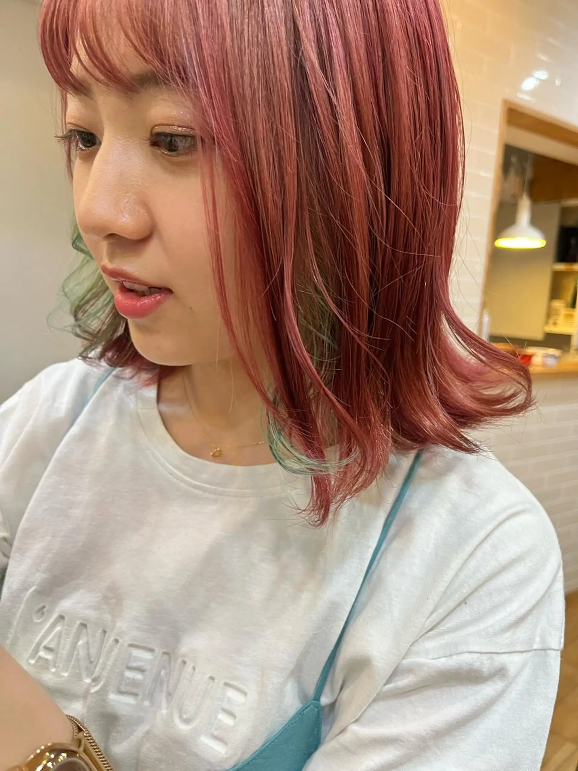 ミディアム カラー ヘアアレンジ ミント 髪質改善 縮毛矯正 nishi fuyumiのその他イメージ