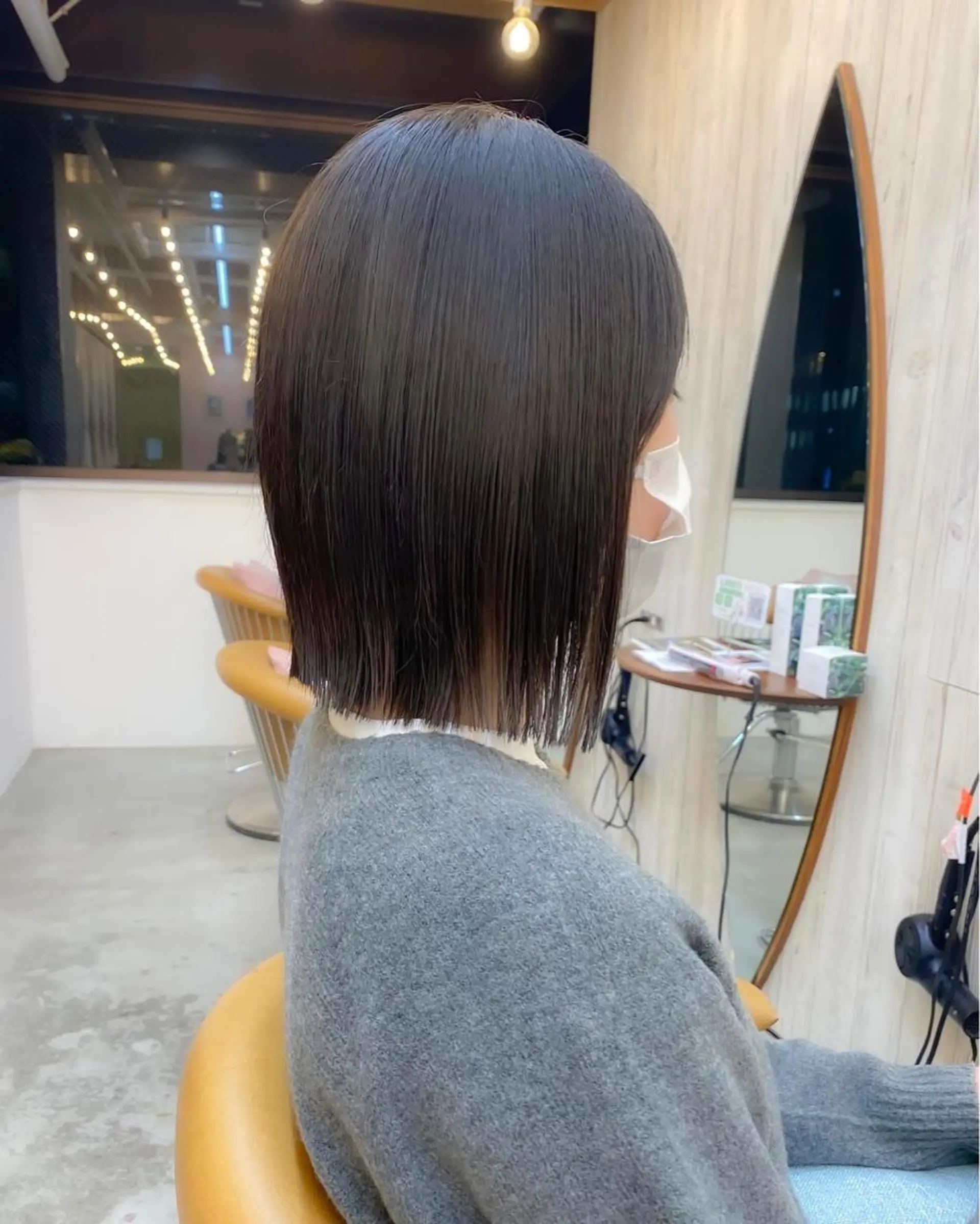 ミディアム カラー 切りっぱなしボブ ボブ ♥️ボブ韓国風ヘア ♥️久保田夢美のヘアスタイル