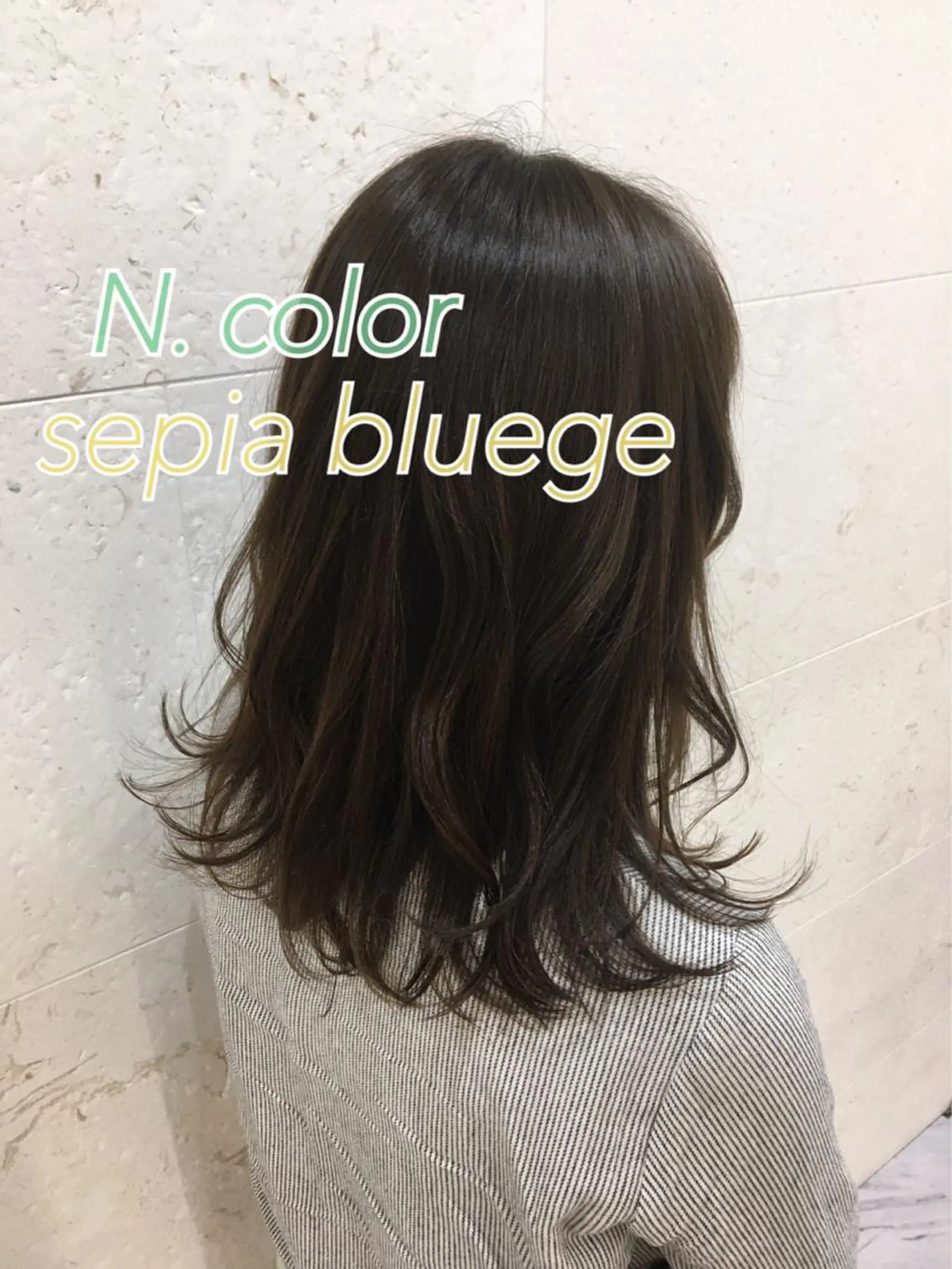 セミロング カラー ブルーカラー ブルージュ カット ヘアカラー トリートメント 斉藤 貴也のヘアスタイル