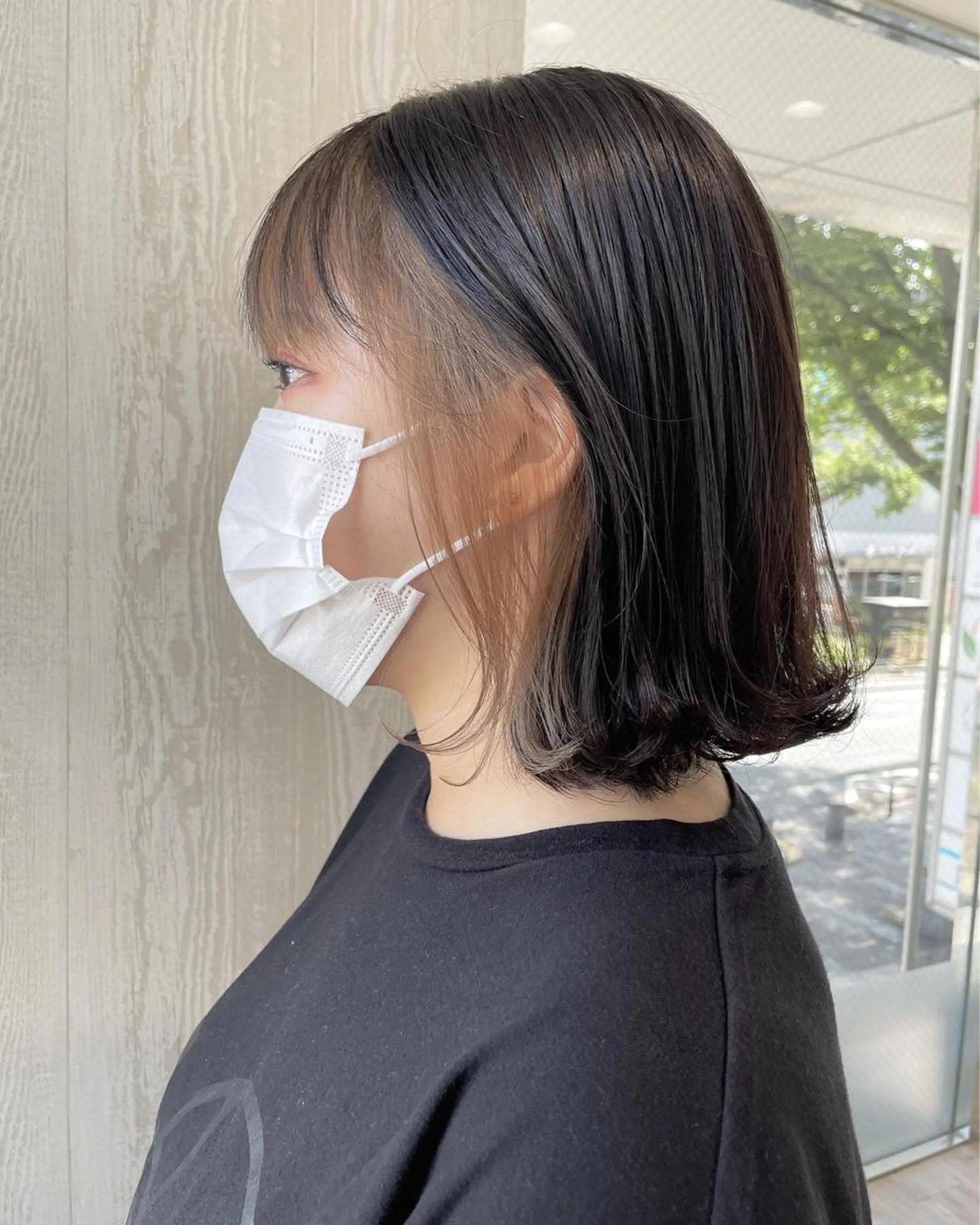 ミディアム カラー アッシュ ミストバング  フェイスフレーミング インナーカラー ボブ ヘアカラー トリートメント 河合秀明/ショート /ボブ/レイヤーのヘアスタイル