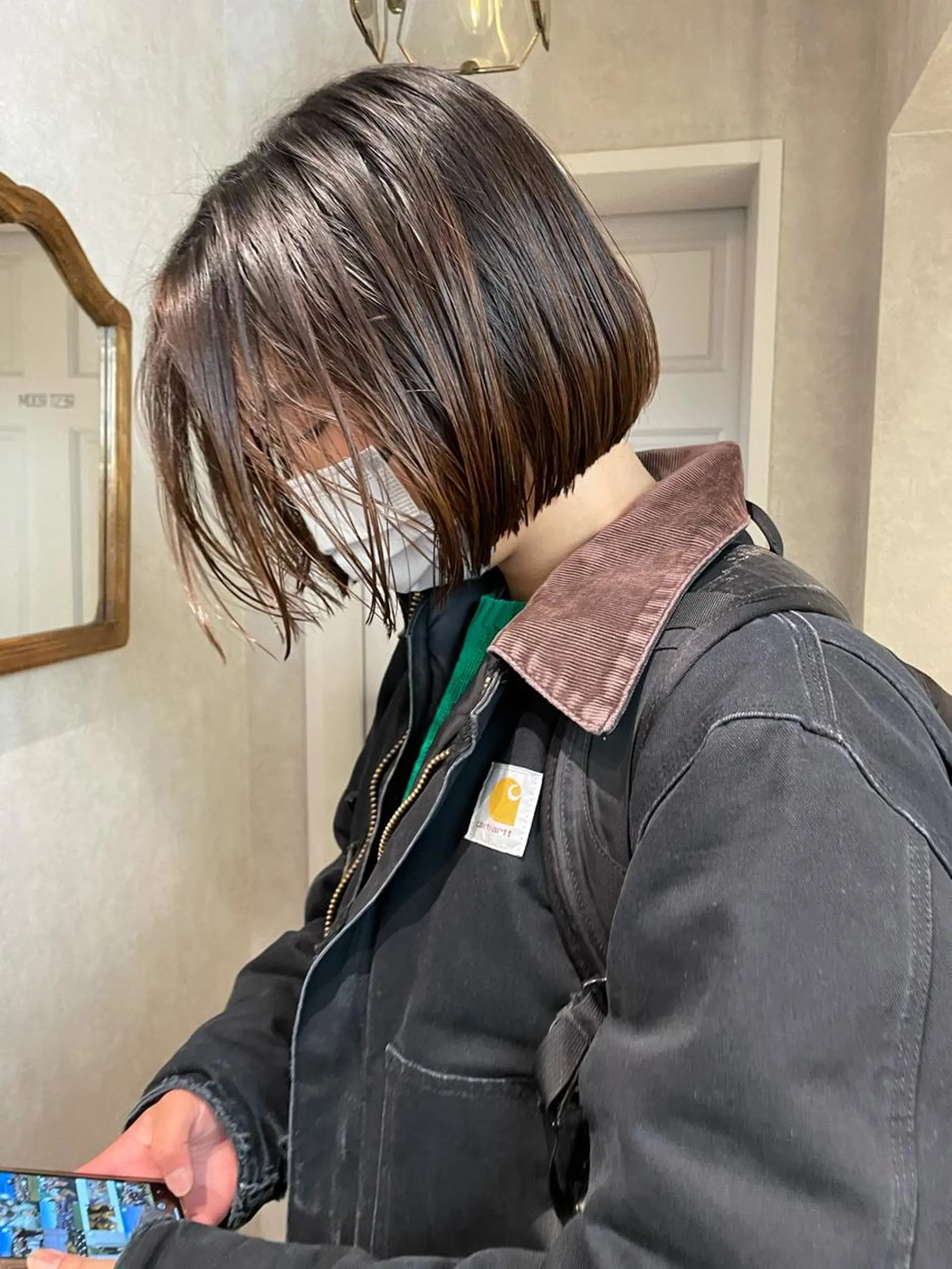 ショート カラー 切りっぱなしボブ ボブ カット ナチュラル透明感🌱 小山美樹子のヘアスタイル