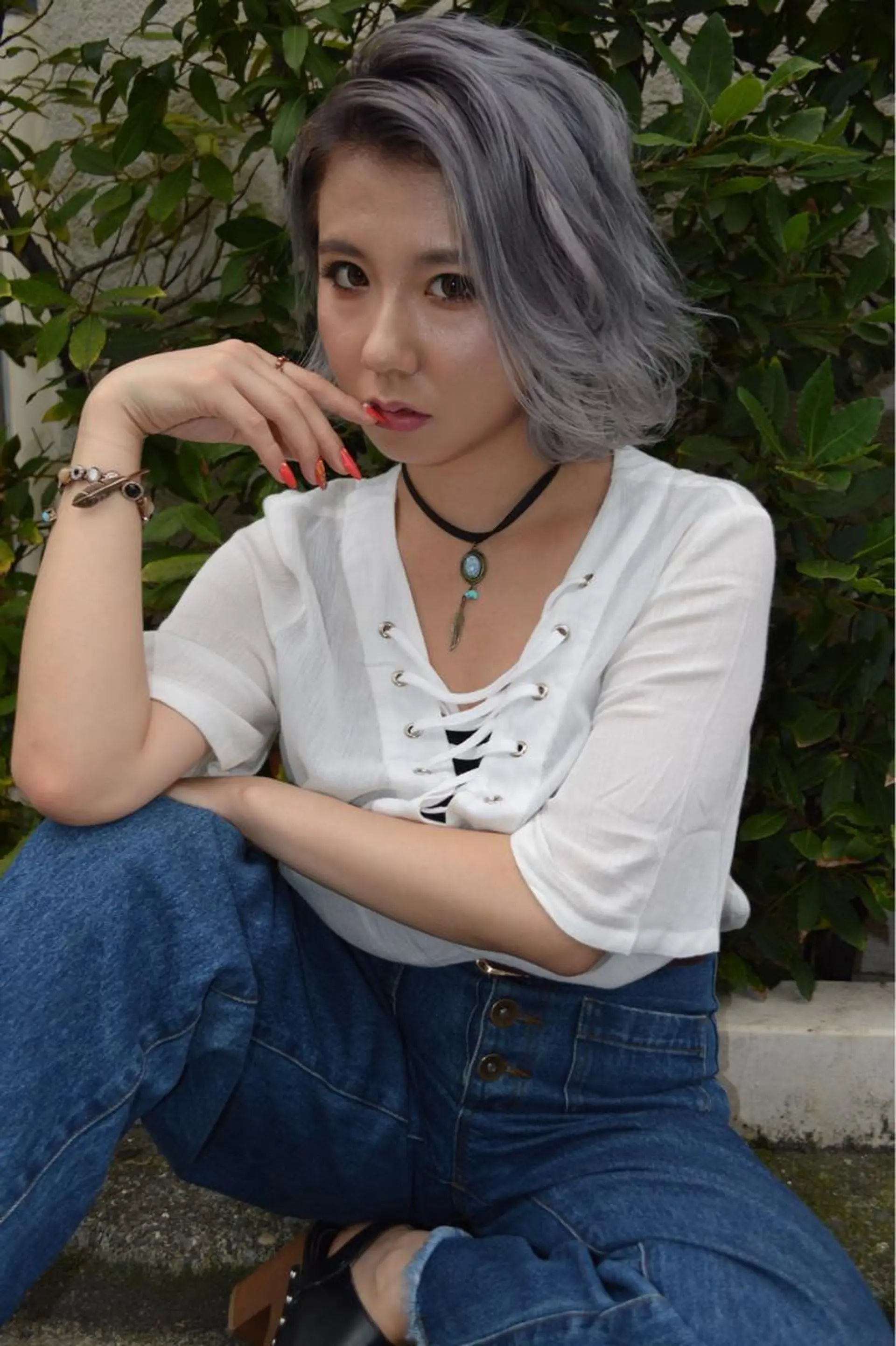 ショート カラー 切りっぱなしボブ シルバー ホワイトシルバー ボブ 外国人風カラー LA KING GINZA TOKYO所属・🧡ショートの達人 🧡SHOのヘアスタイル