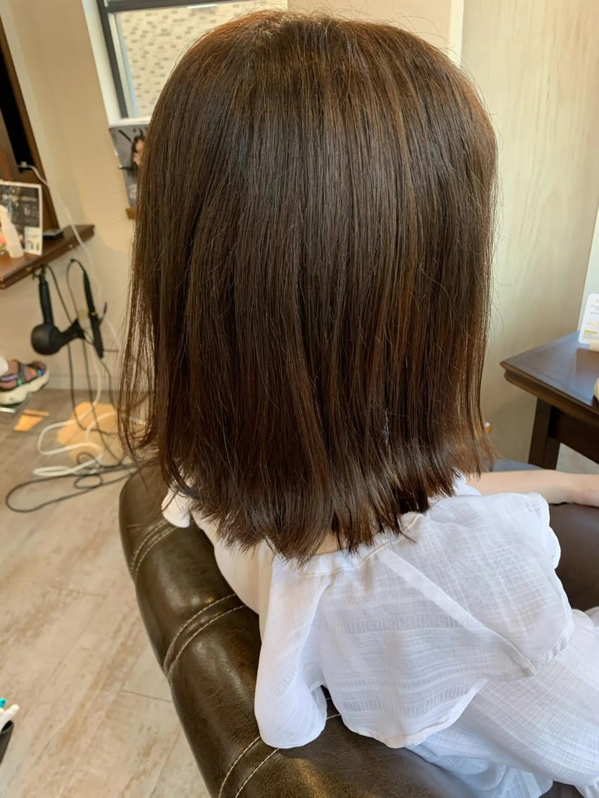 ミディアム カラー 外ハネヘア ヘアカラー 藤間 帆乃夏（とうまほのかのヘアスタイル