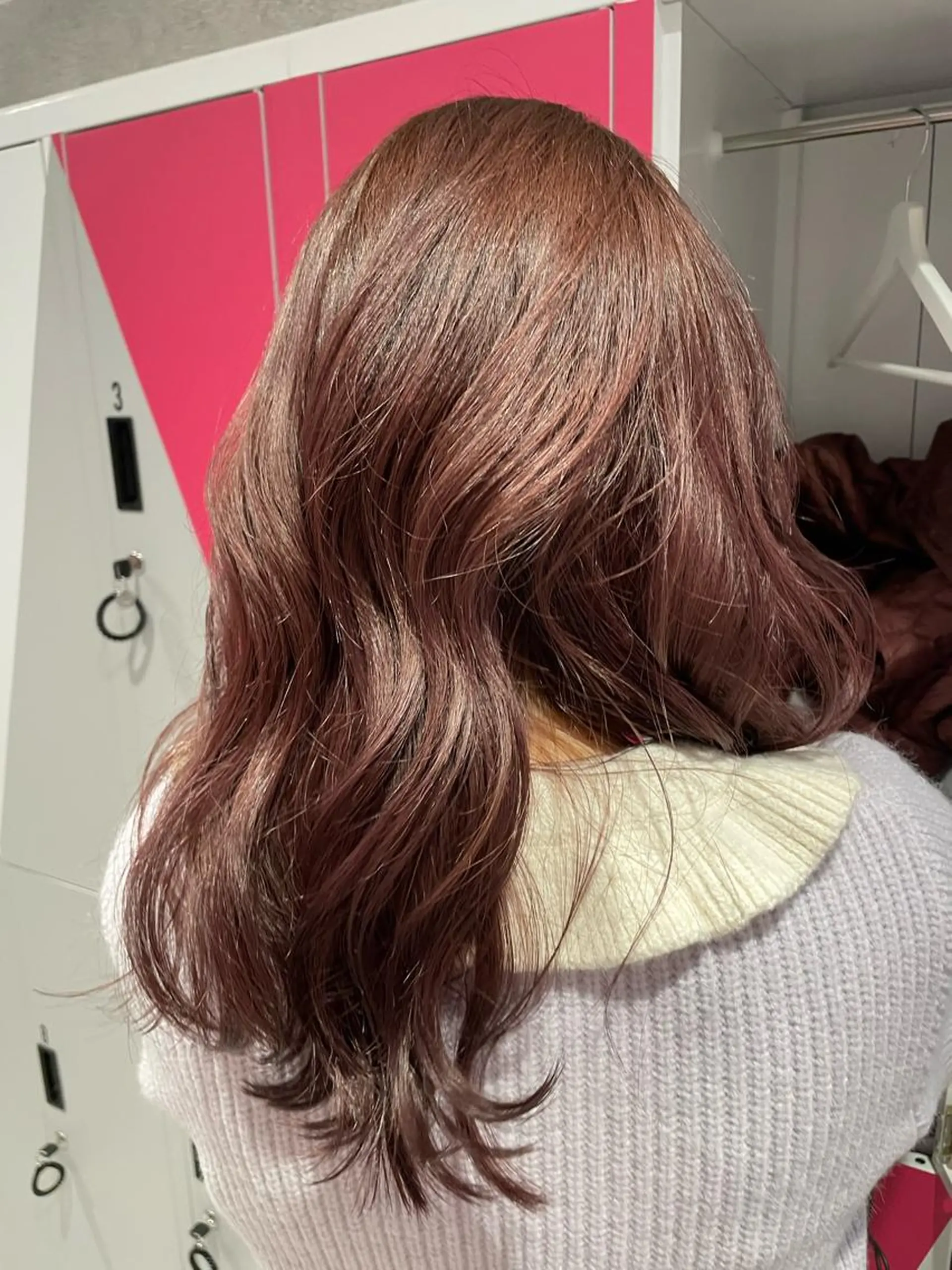 ロング カラー ピンクカラー バイオレットカラー 藤本 夢のヘアスタイル